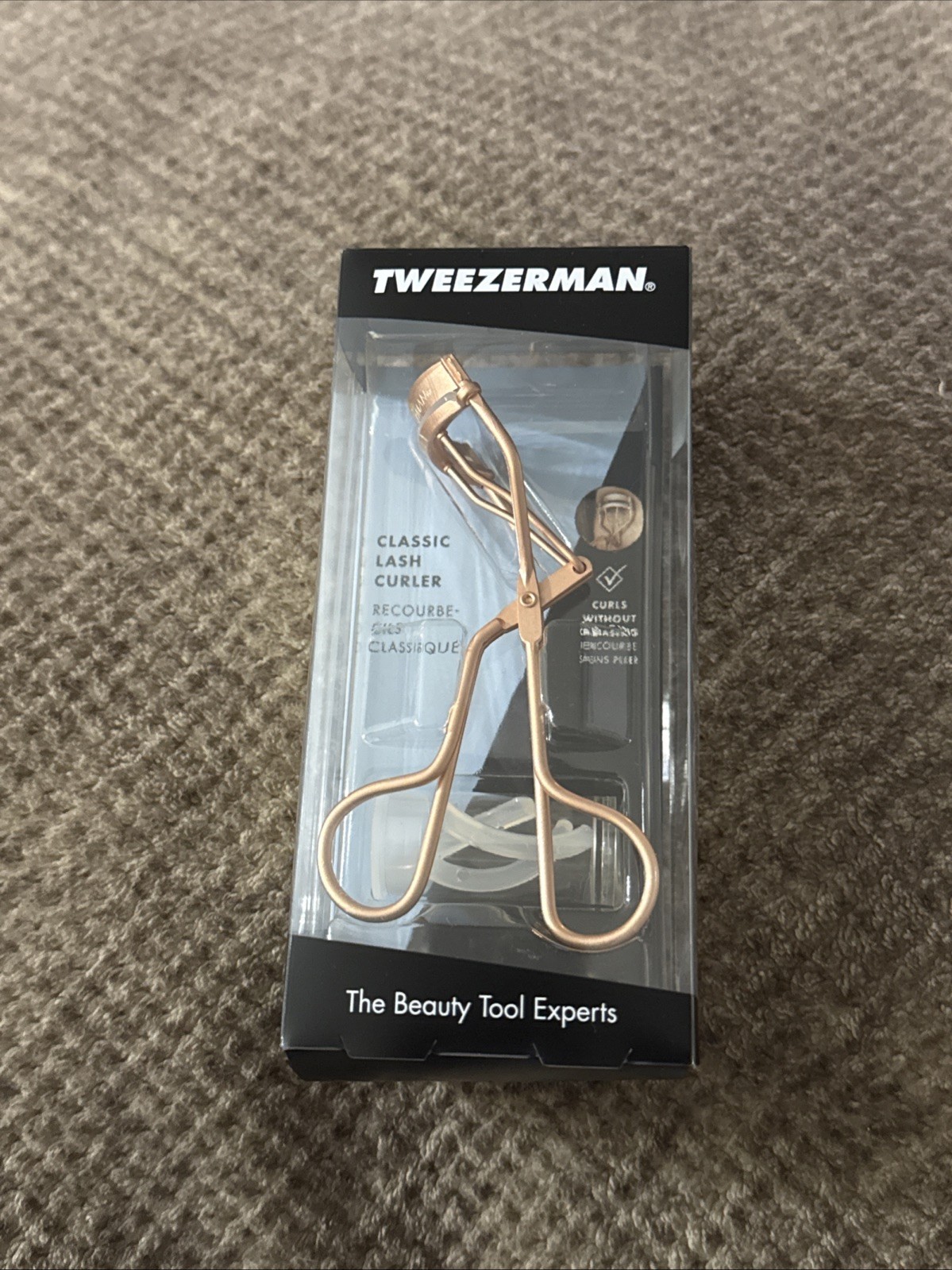 Tweezerman Classic Eyelash Curler Rose Gold with 3 Replacement Silicone Pads