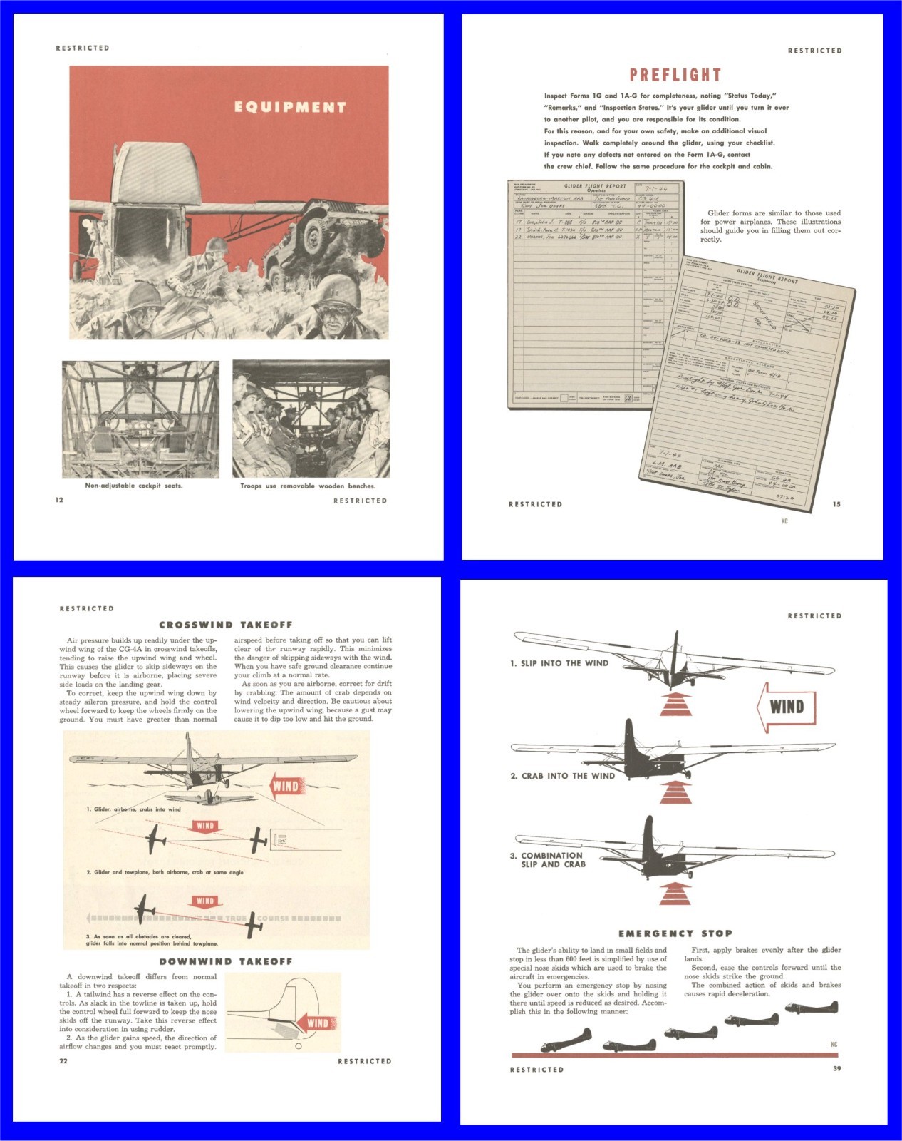 Waco CG-4A Glider - Pilot Training Manual 1945 on CD or USB