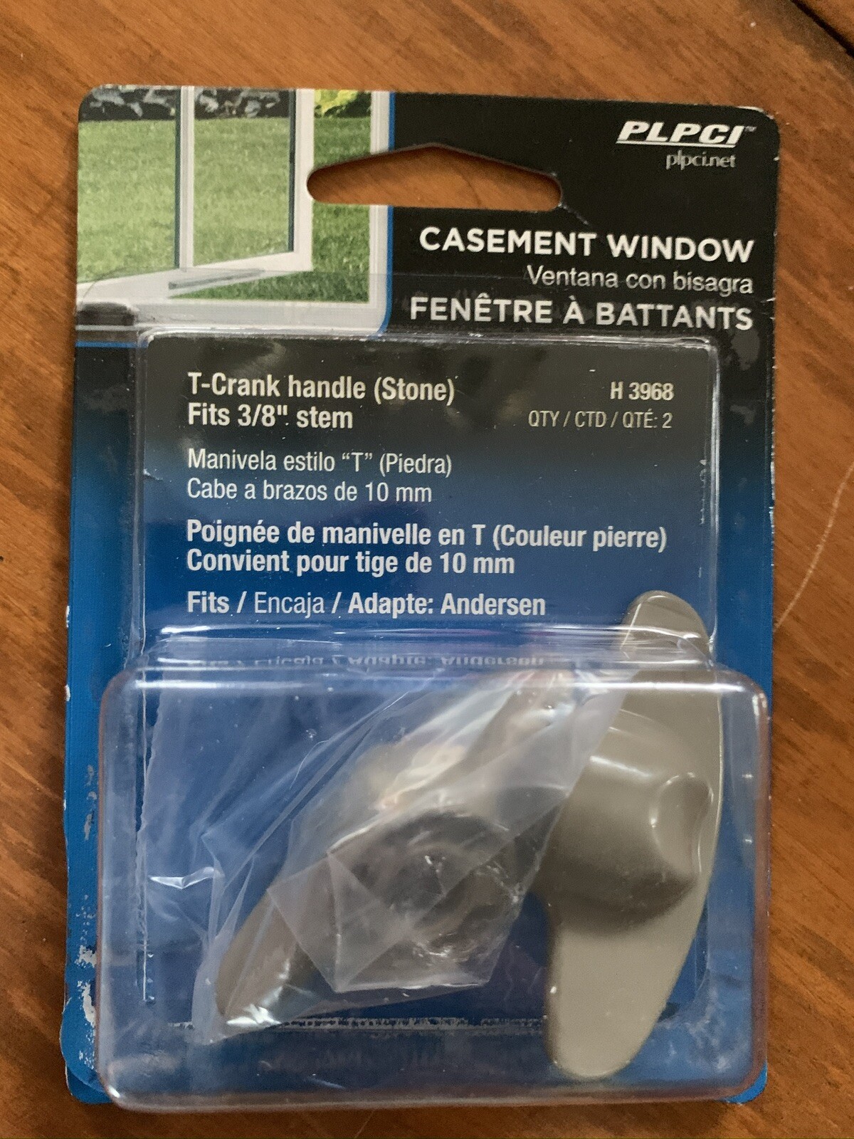 2 Pack T-Crank Window Handle Stone 3/8" H 3968 PLPCI