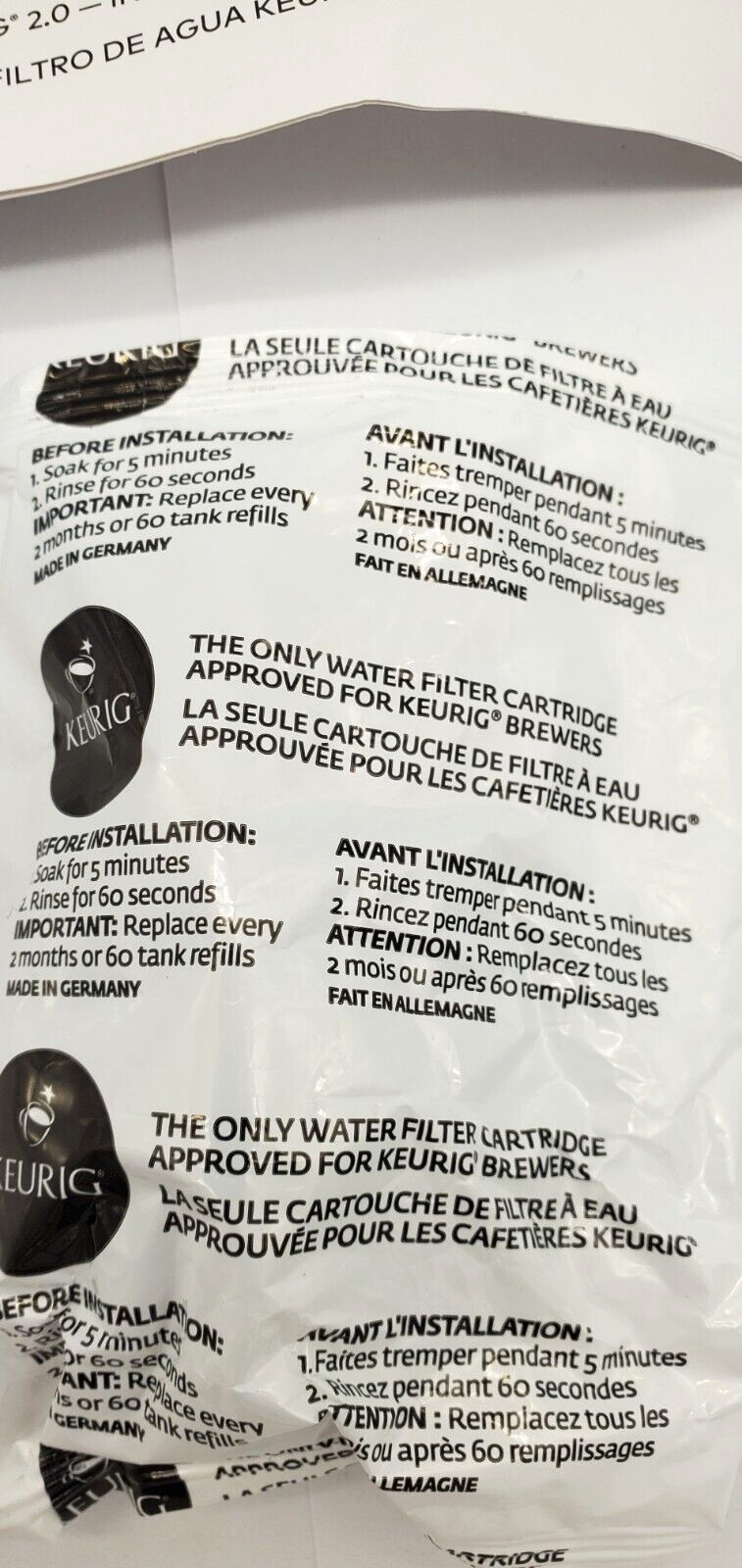 OEM Keurig Water Filter System- Brewer Maintenance Kit- Manual