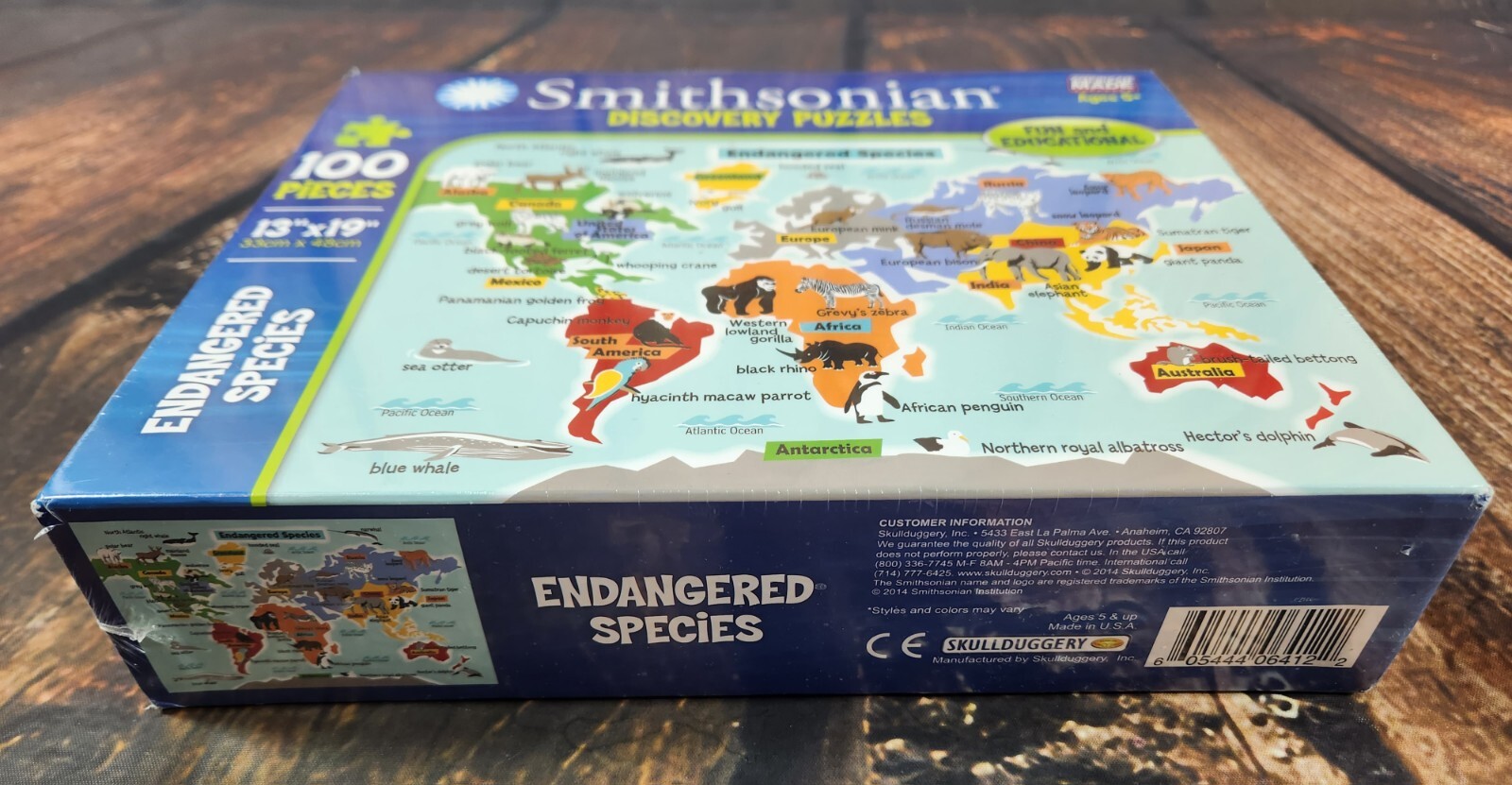 Smithsonian Endangered Species Discovery Puzzle New Sealed 100 Piece Kid Present