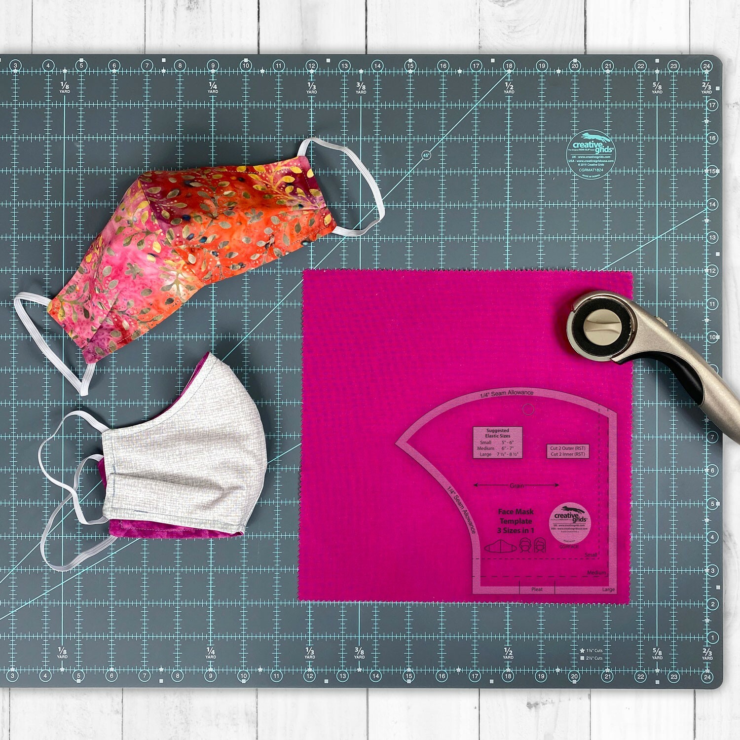 Creative Grids Face Mask Template 3 Sizes in 1 Acrylic Templates CGRFACE