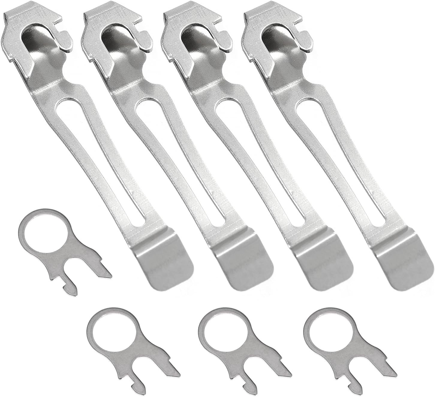 Quick-Release Pocket Clip + Lanyard Ring Set Stainless Steel Quick Release