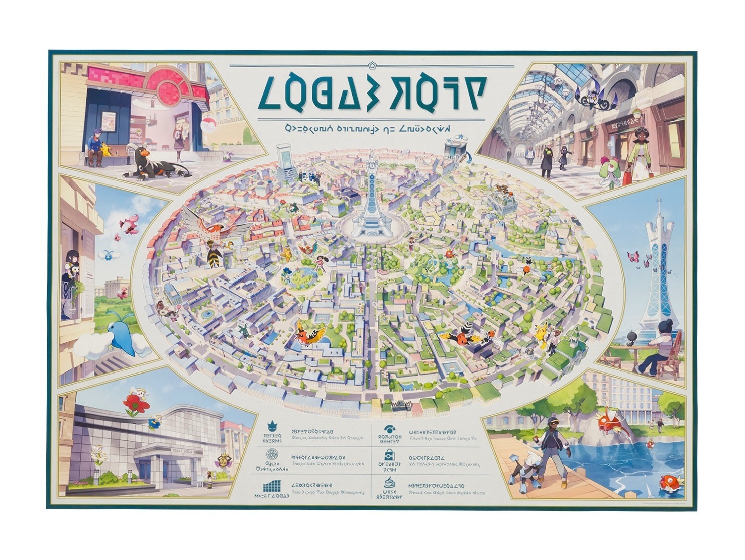 Pokémon LEGENDS Z-A Lumiose City Map A2 Poster Pokemon Center Japan Original