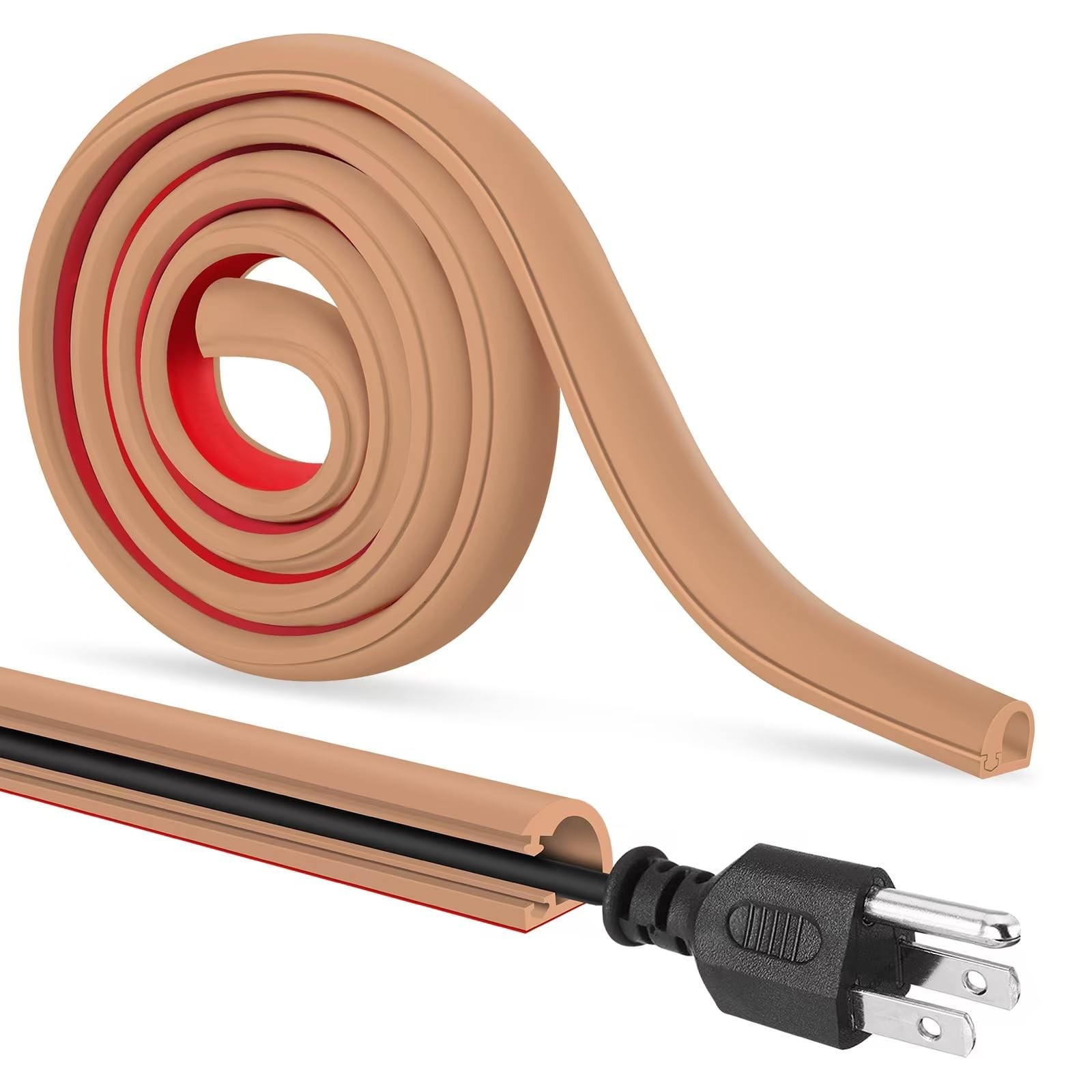 Self-Adhesive Cable Hider, Flexible Wire Cover Cable Raceway for Wires, Wall ...