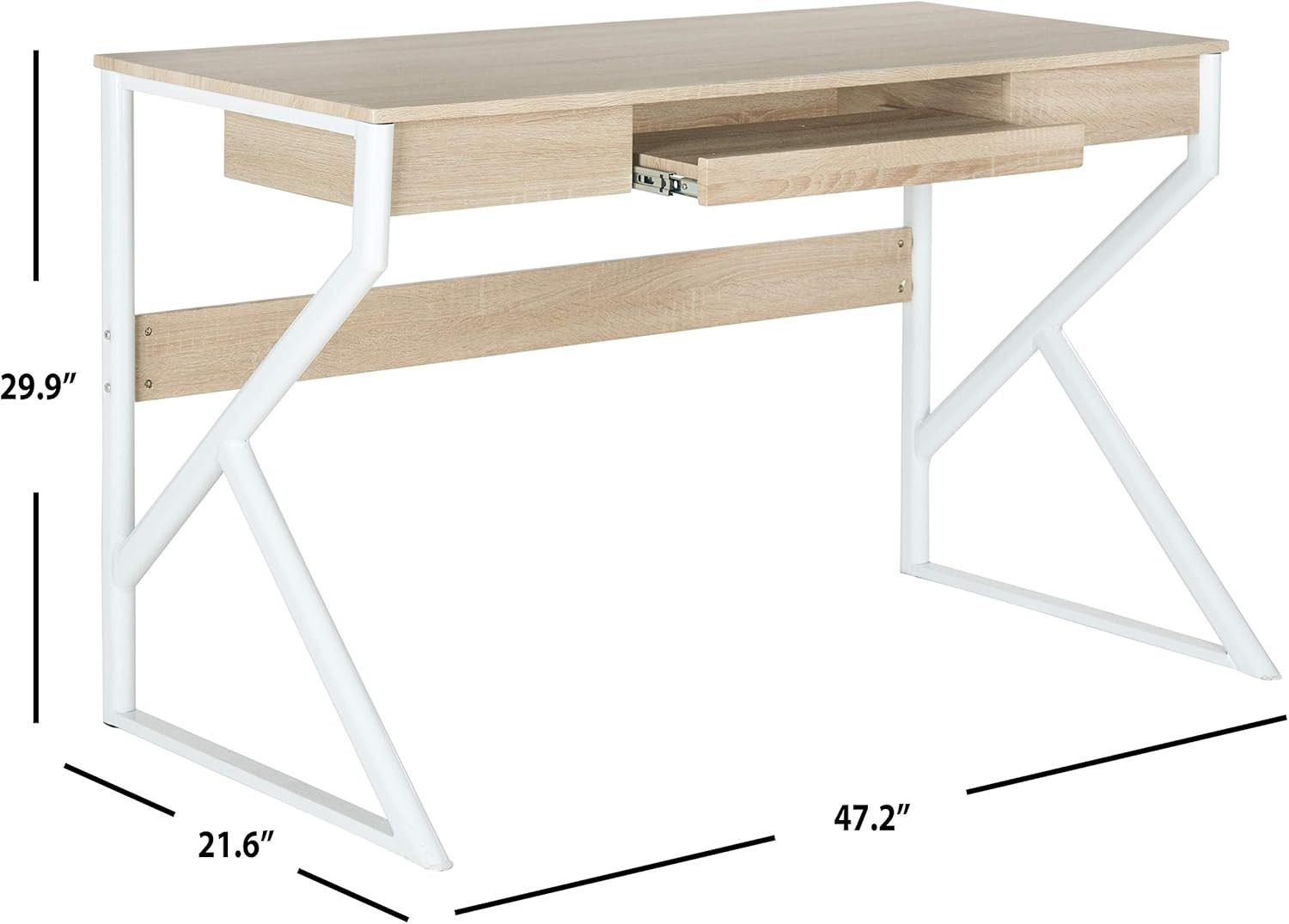 Bryant Natural & White Home Office Computer Desk for Stylish Workspaces
