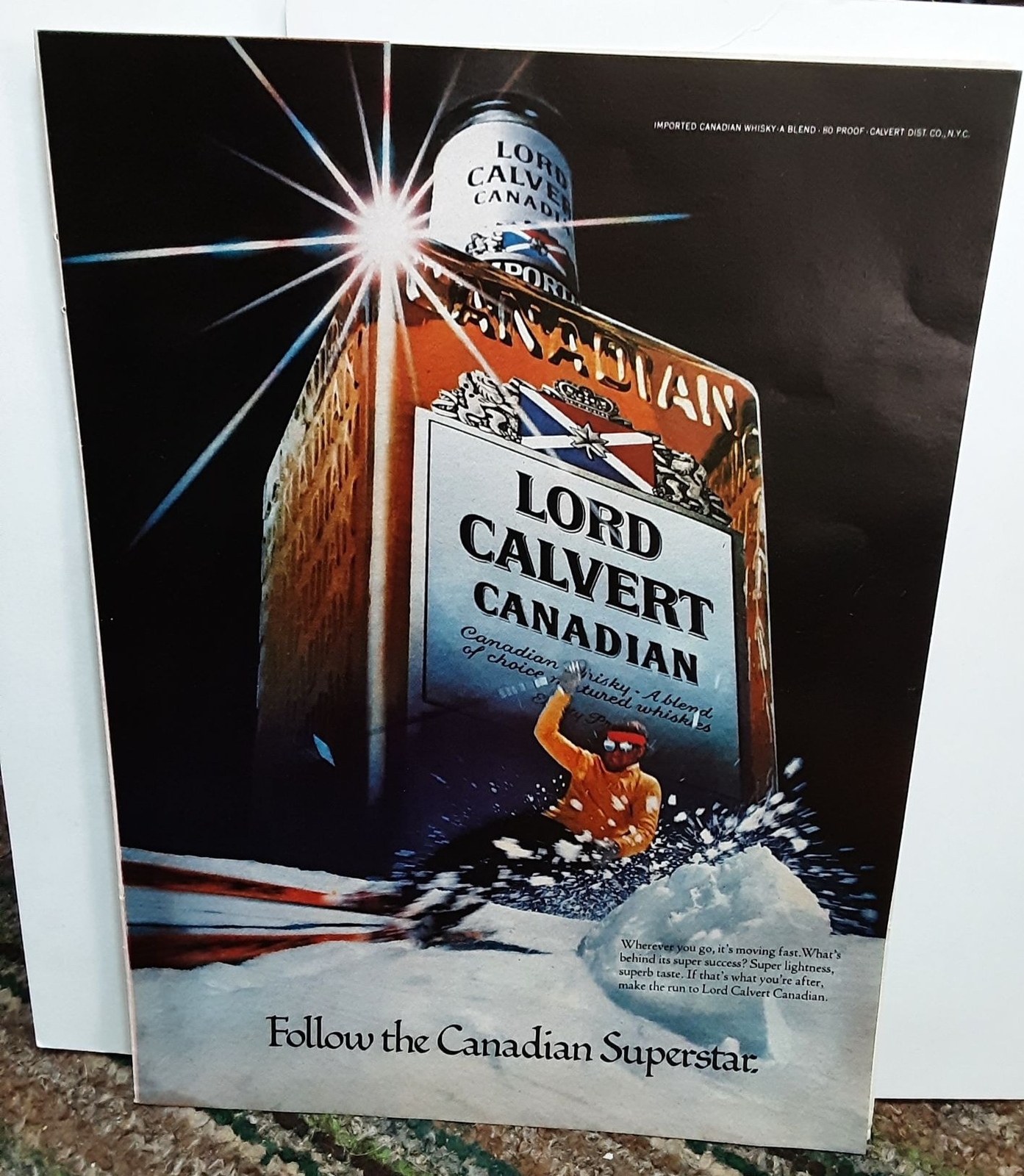 1979 Lord Calvert Canadian Whisky Skiing Theme Original Print Ad