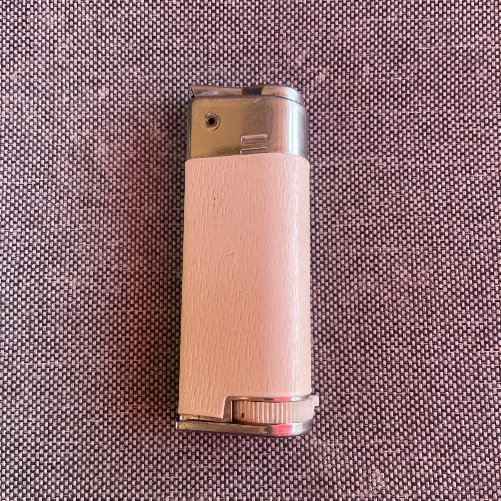 Champ Ariel Gas Lighter Austria Faux White Leather Cigarette Torch Lighter