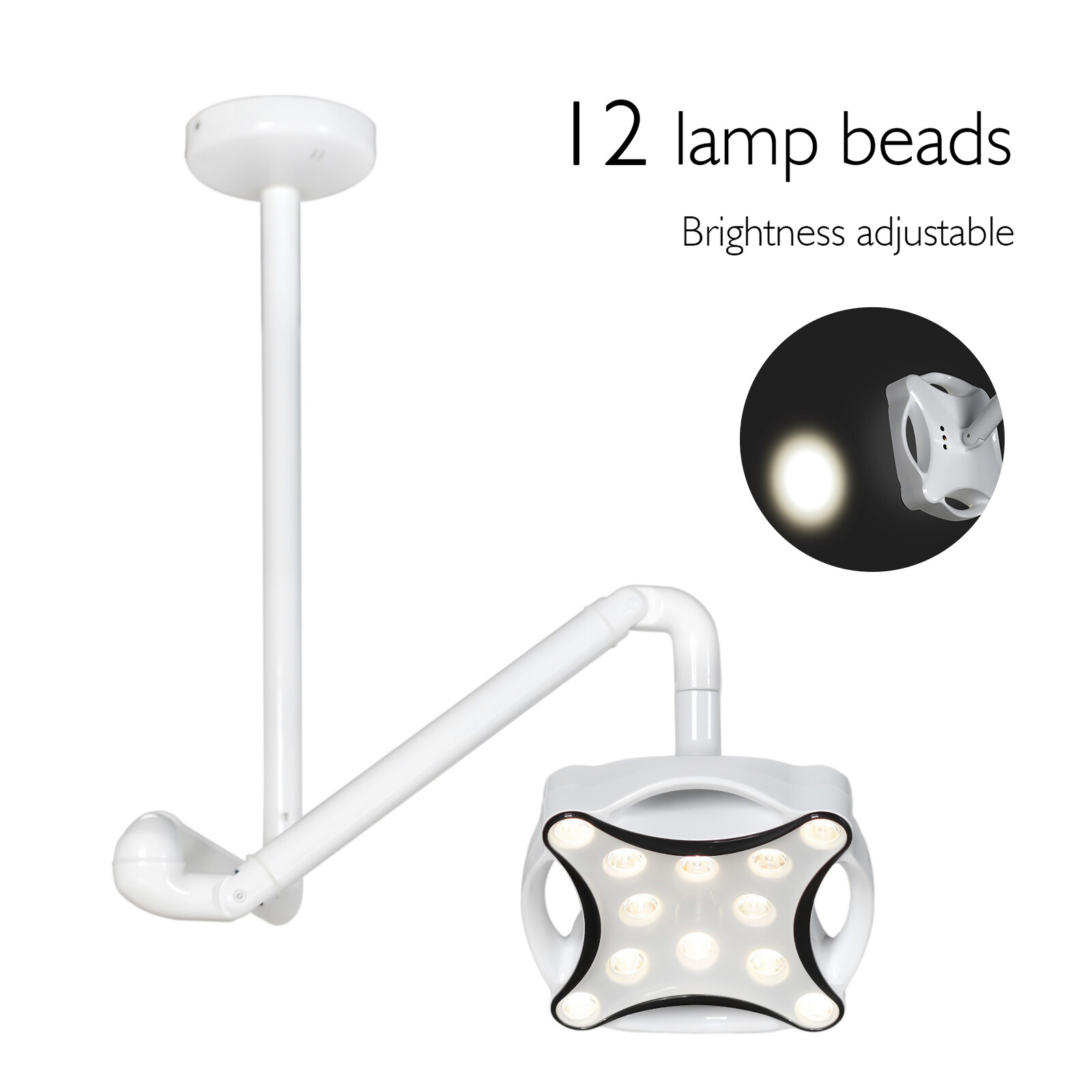30W Ceiling-Mounted Dental Operation Shadowless Lamp Surgical Exam Light JD1700
