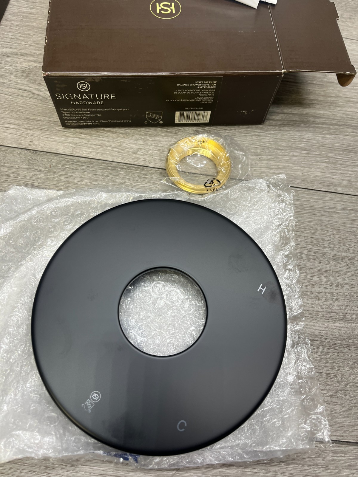 Signature Hardware Lentz Matte Black Pressure Balance Valve Trim SHLZ8010LHMB