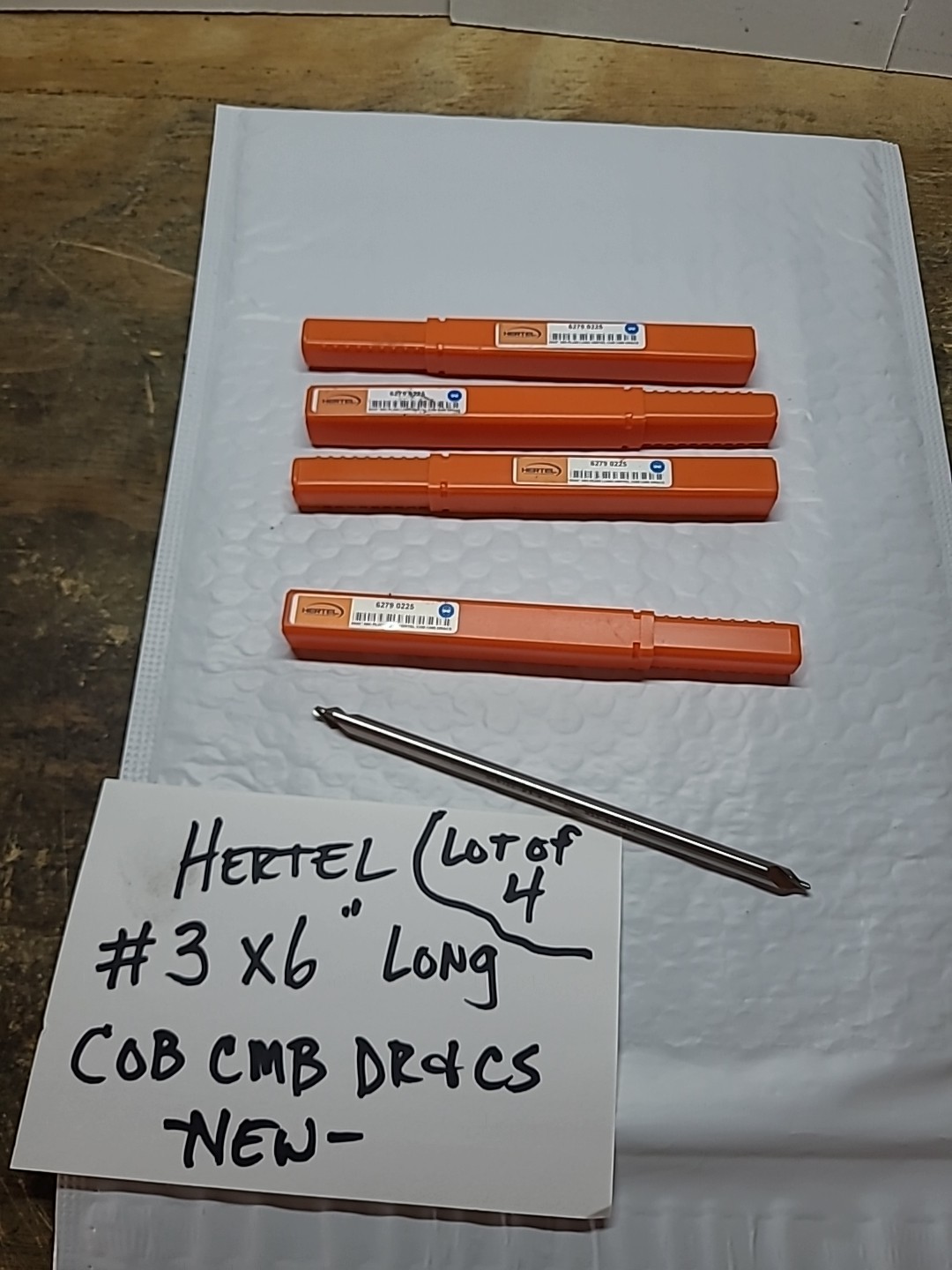 (4 PCS.) Hertel #3 ×6"..60° Plain Long COB CMB DR&CS ..NEW..LOT OF 4 ...SEE PICS