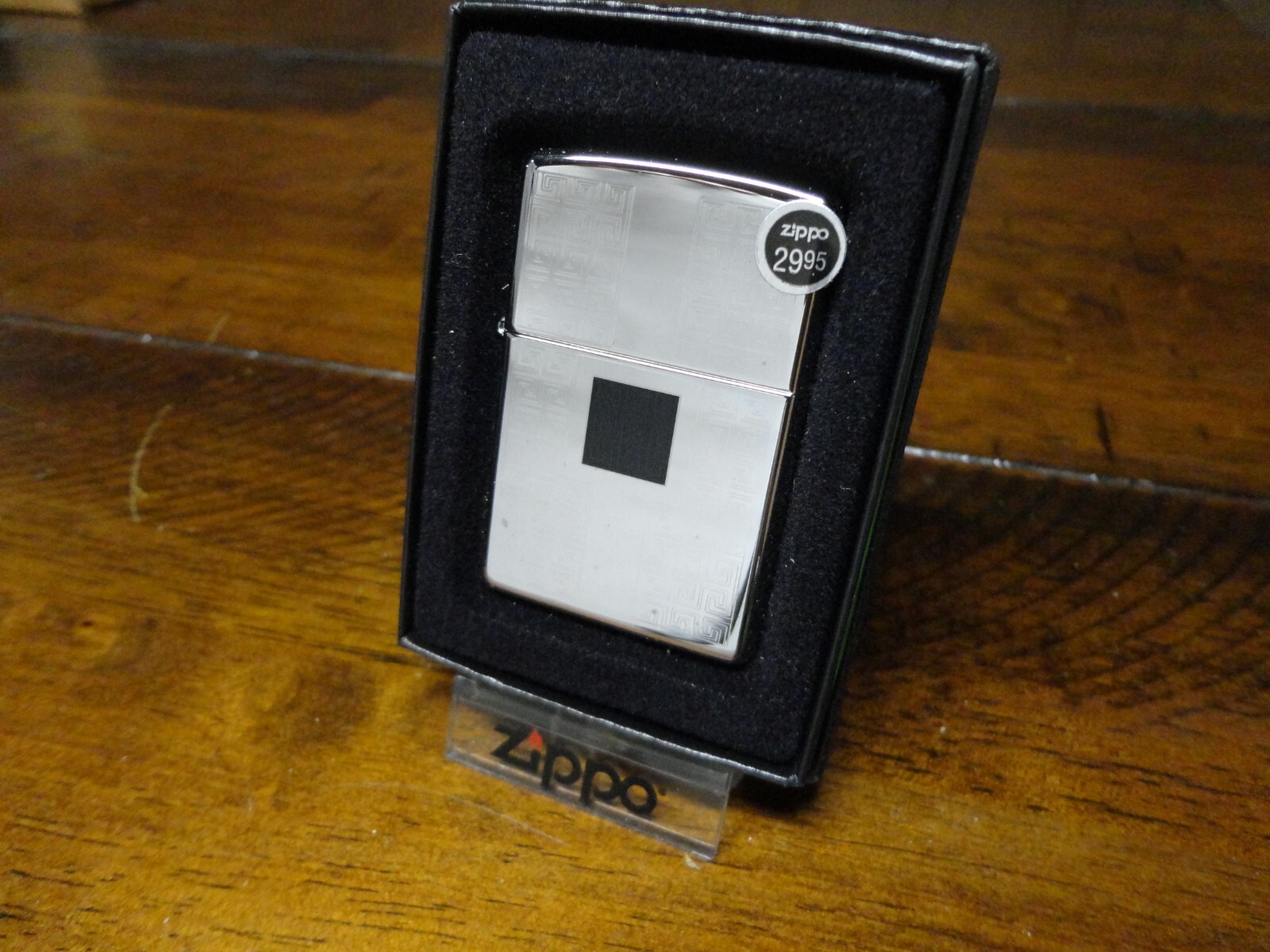 GREEK KEYED ZIPPO LIGHTER MINT IN BOX 2008