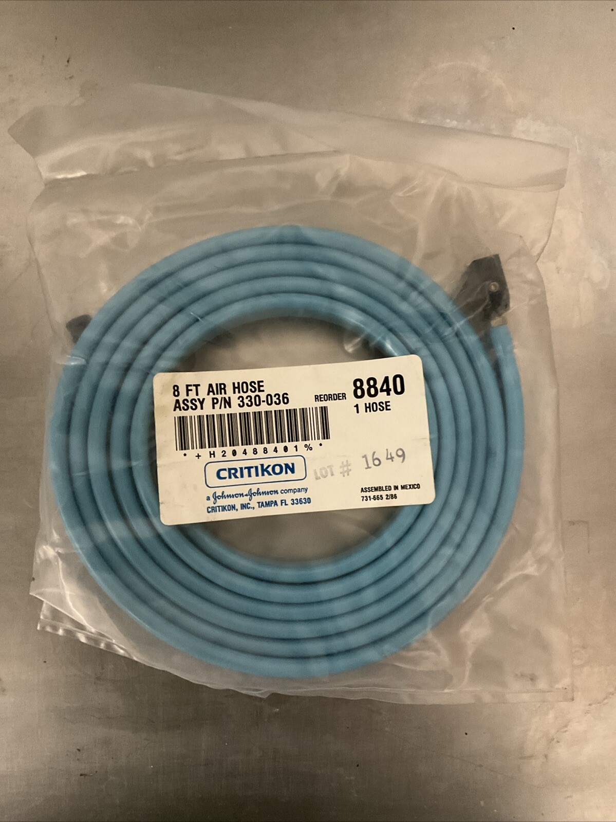 GE HEALTHCARE Critikon 8840 Dinamap NIBP Hose 8ft. Neonate - NEW