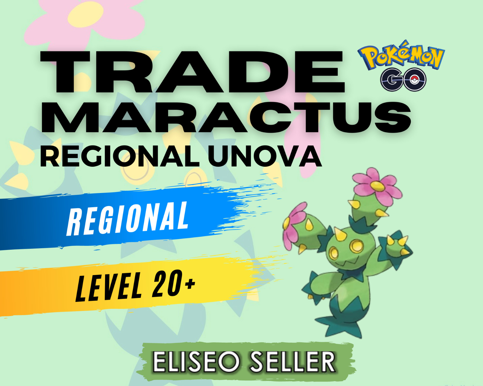 Pokemon Maractus  GO - Regional Unova - Rare