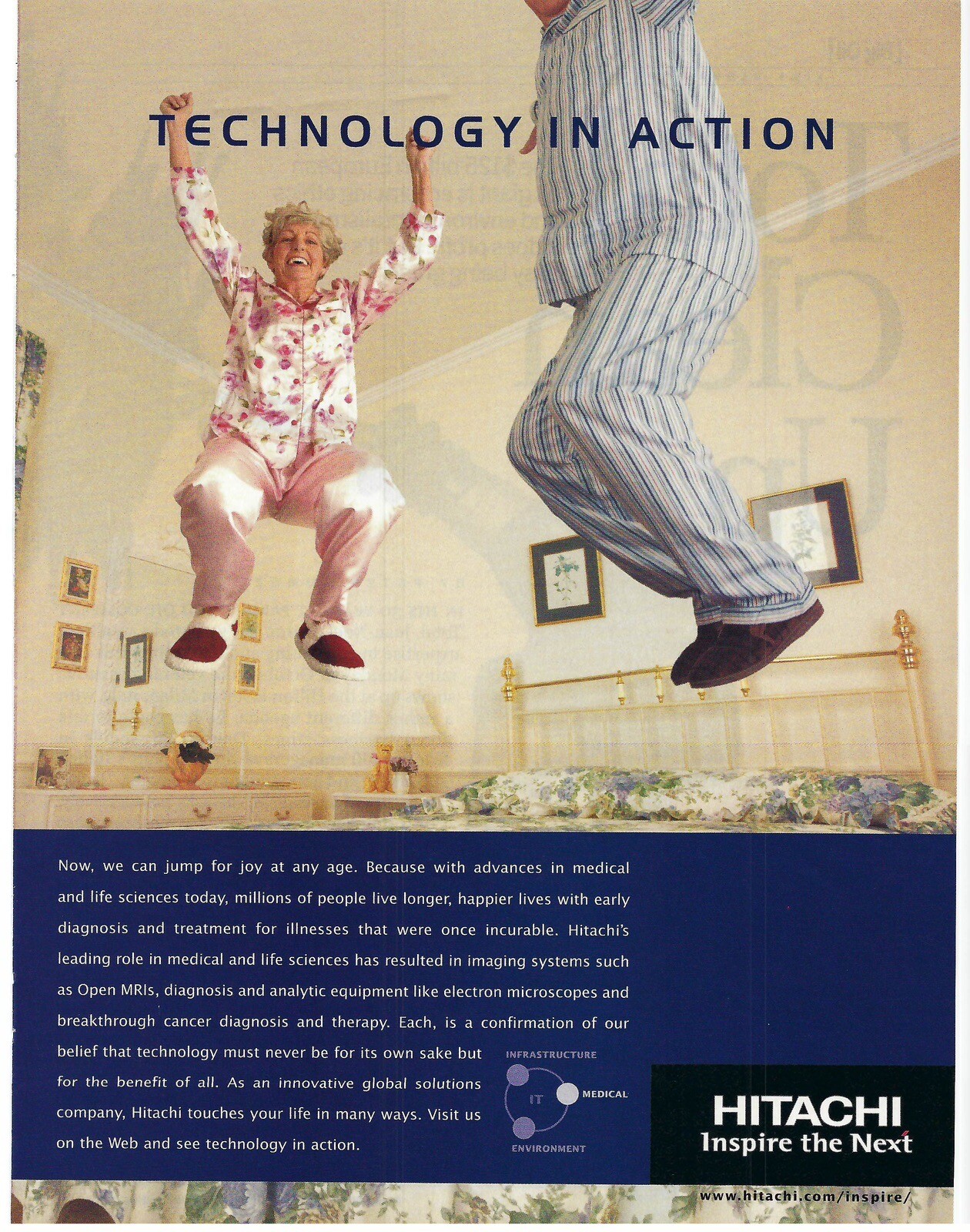 2004 Hitachi Medical & Life Sciences Technology In Action Retro Print Ad/Poster