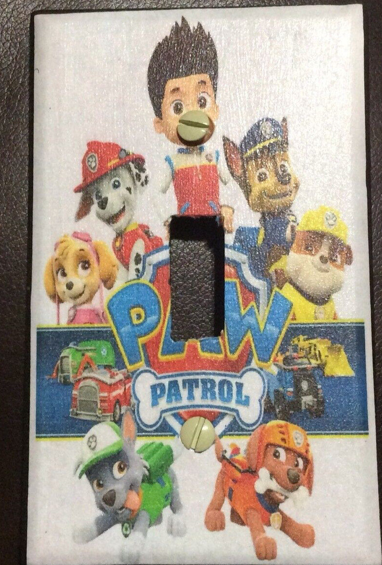 Paw Paw Patrol Custom Handmade Single Light Switch Cover boys girls kids room