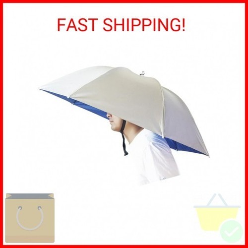 Umbrella Hat, 37 inch Fishing Umbrella Hat Hands Free Foldable UV Protection Umb