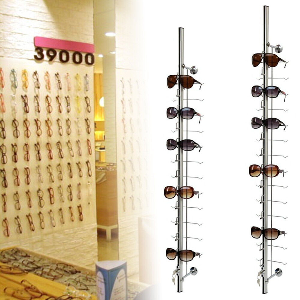 10 Pcs Aluminium Lockable Eyewear Eyeglasses Sunglasses Display Rod Frame Rack