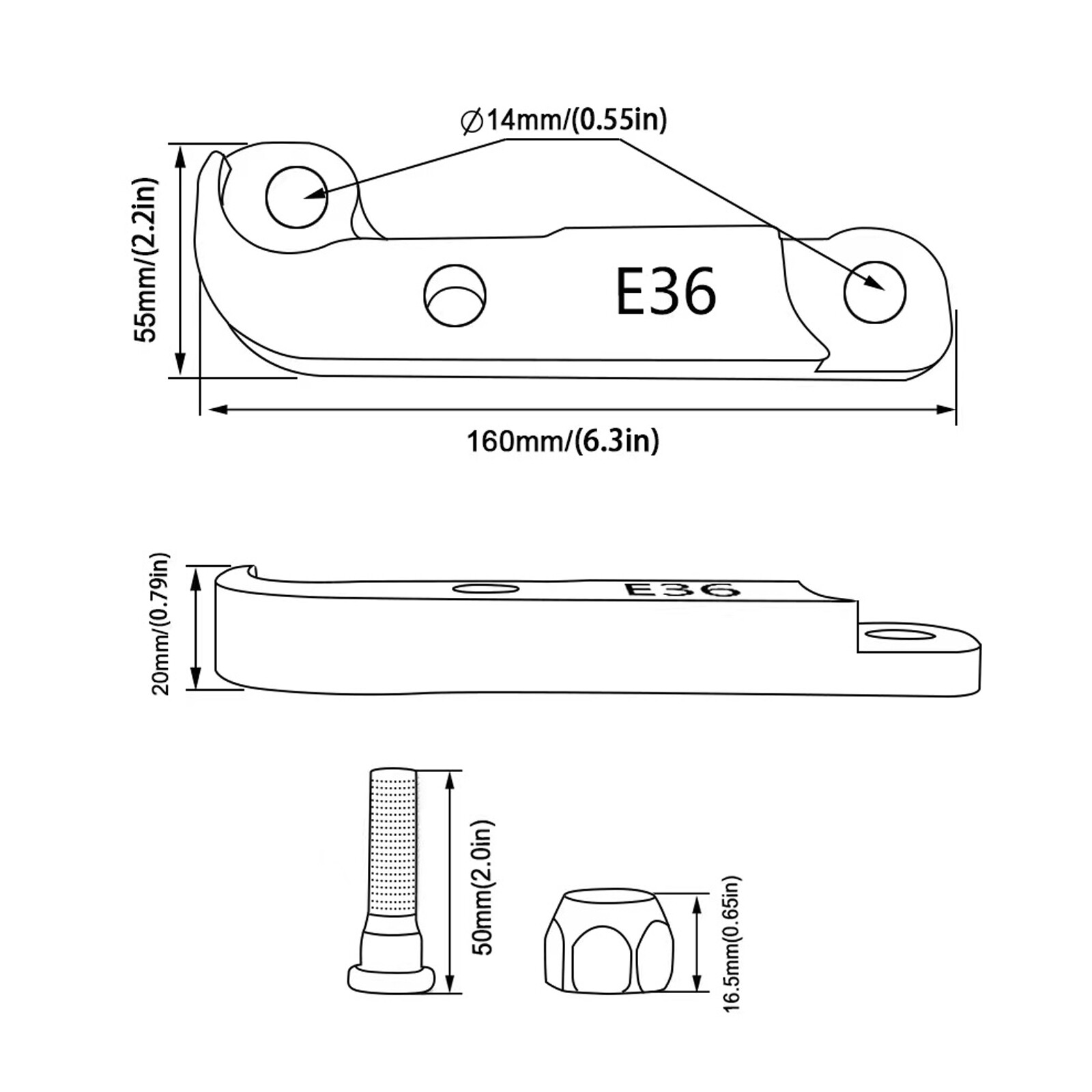 Aluminium Steering Lock Adapter Increasing Turn Angle Drift Lock Kit for BMW E36