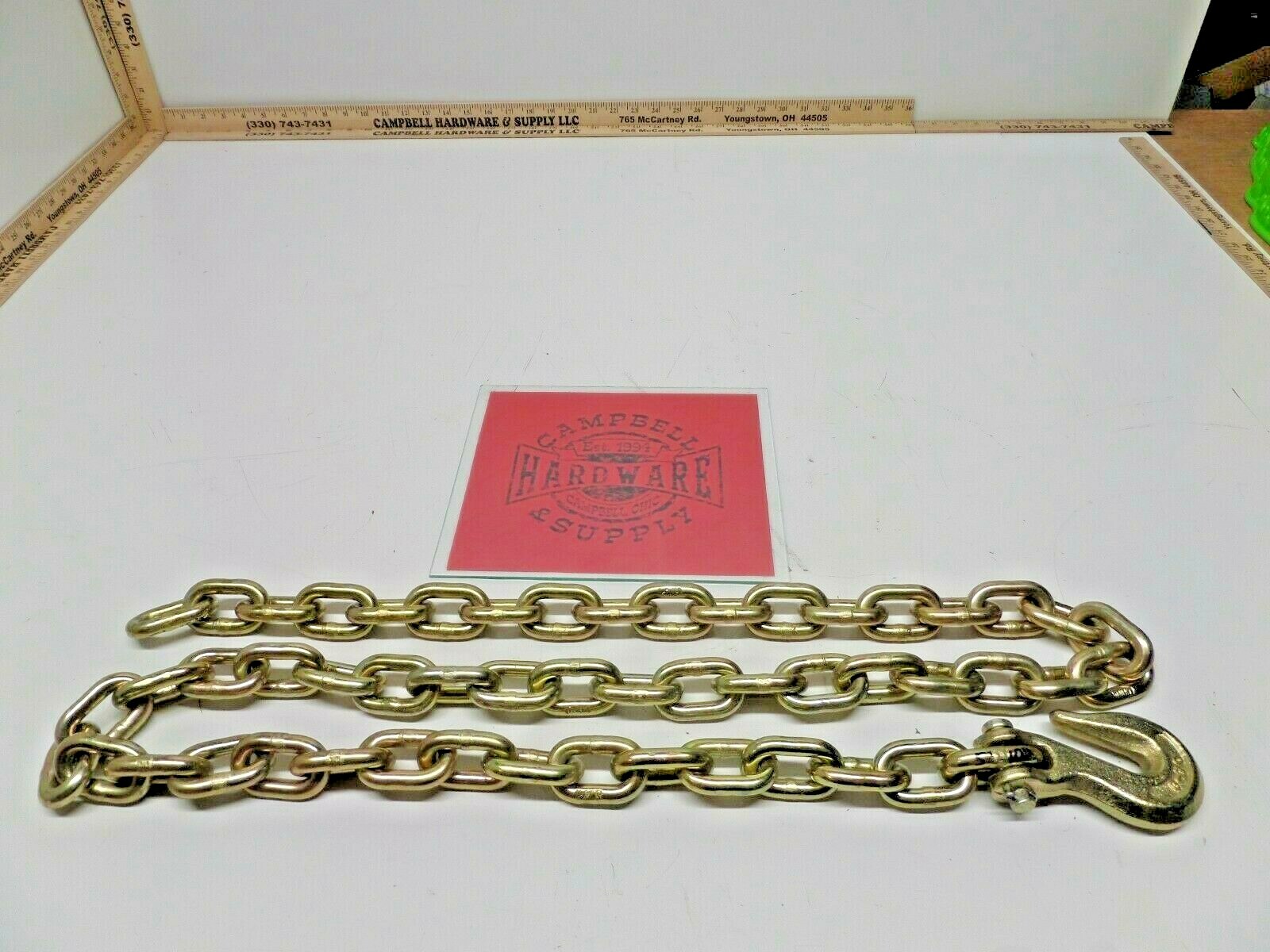 Auto Body Frame Machine Pull Chain 3/8" x 6' Grade 70 with 3/8" Grab Hook