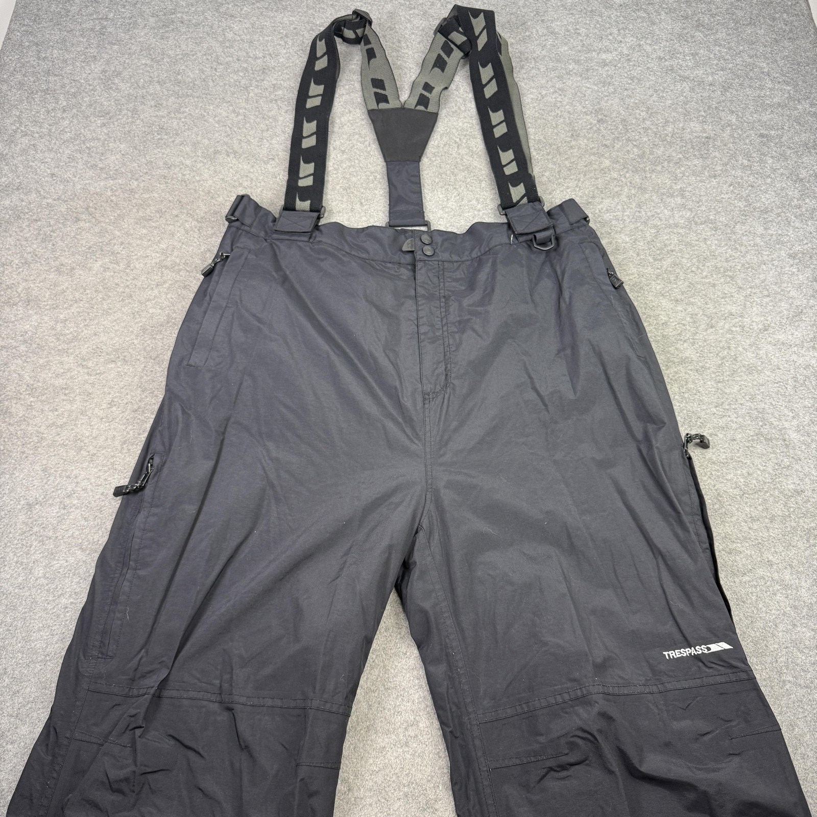 Trespass Trousers Mens 2XL Black Tres-Tex Ski Snow Salopettes Braces Waterproof
