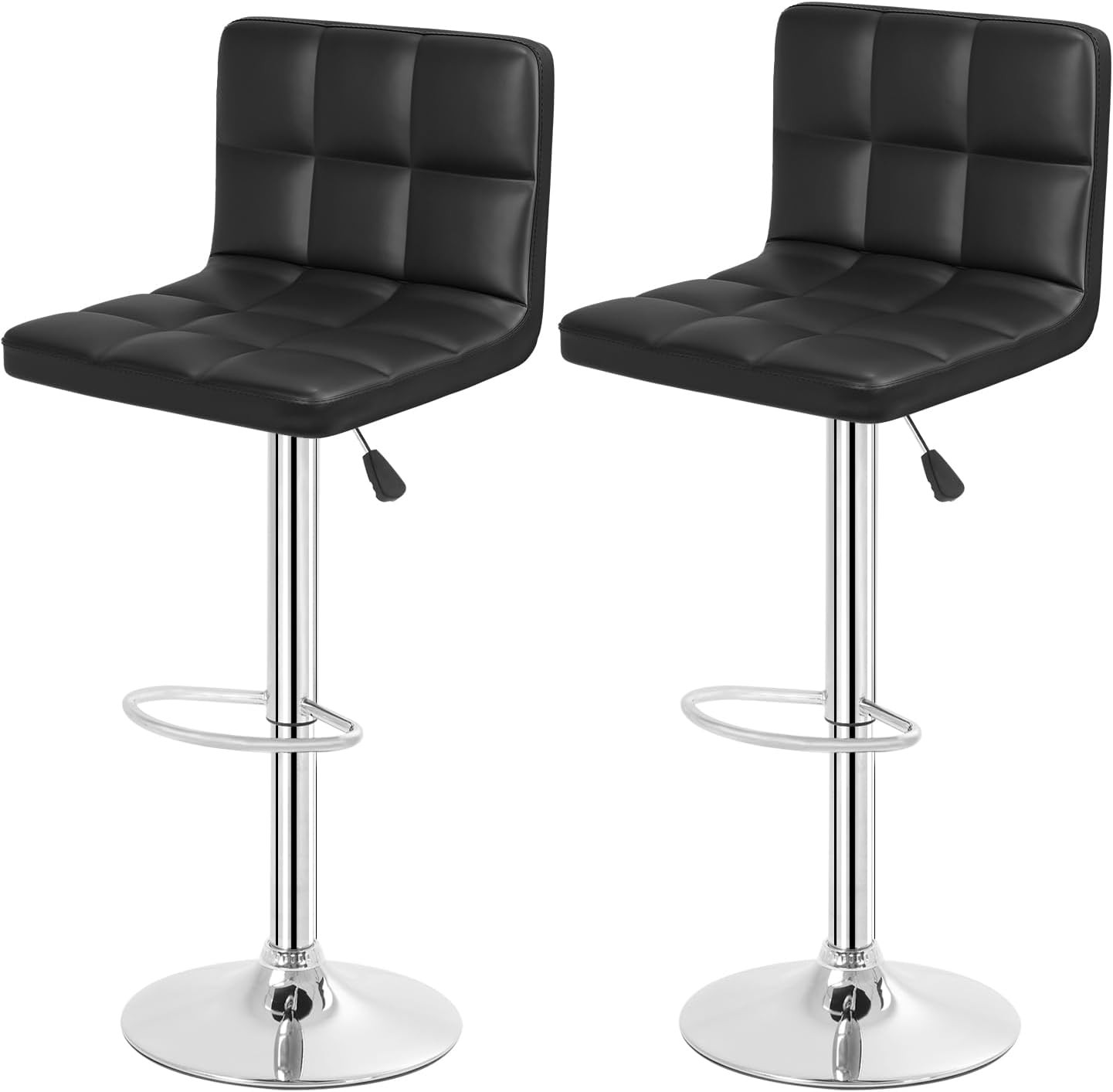 Bar Stools Set of 2,Adjustable PU Leather Swivel Barstools,Modern Counter Stools