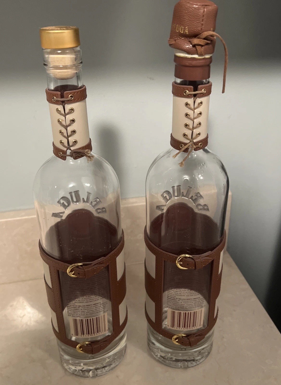 Empty Beluga Vodka Bottle