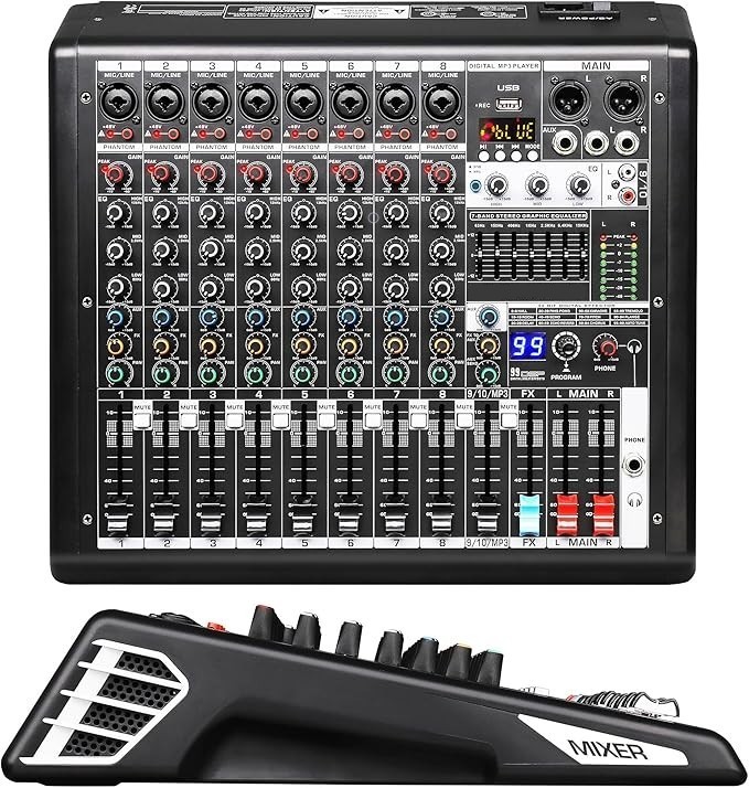 QST Pro DSP+ 10-8 Channel Analog Mixer w/Enhanced FX/USB Recording/Bluetooth PC