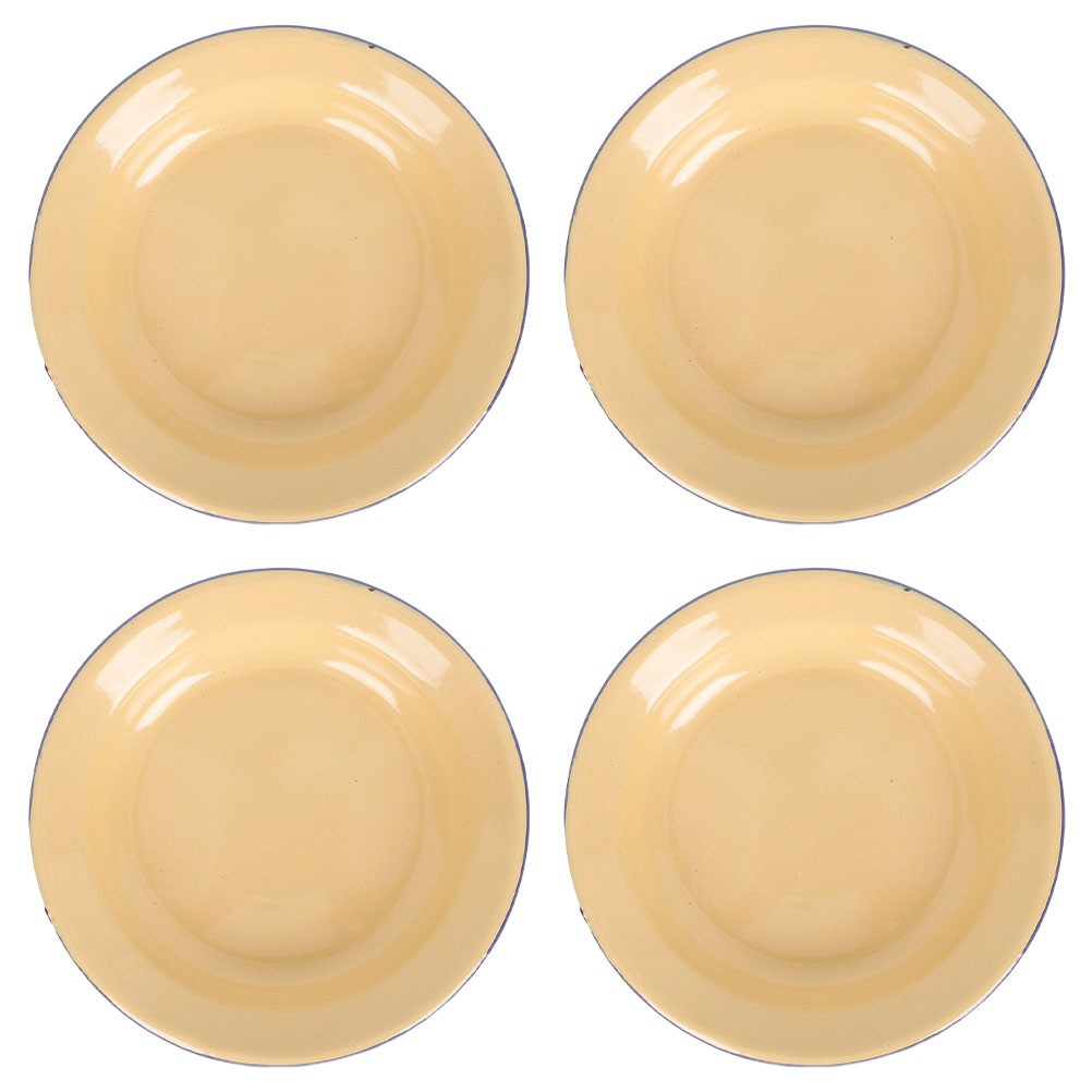 4pcs Enamel Plates Enamel Food Dishes Retro Style Fruits Plates for Home Hotel