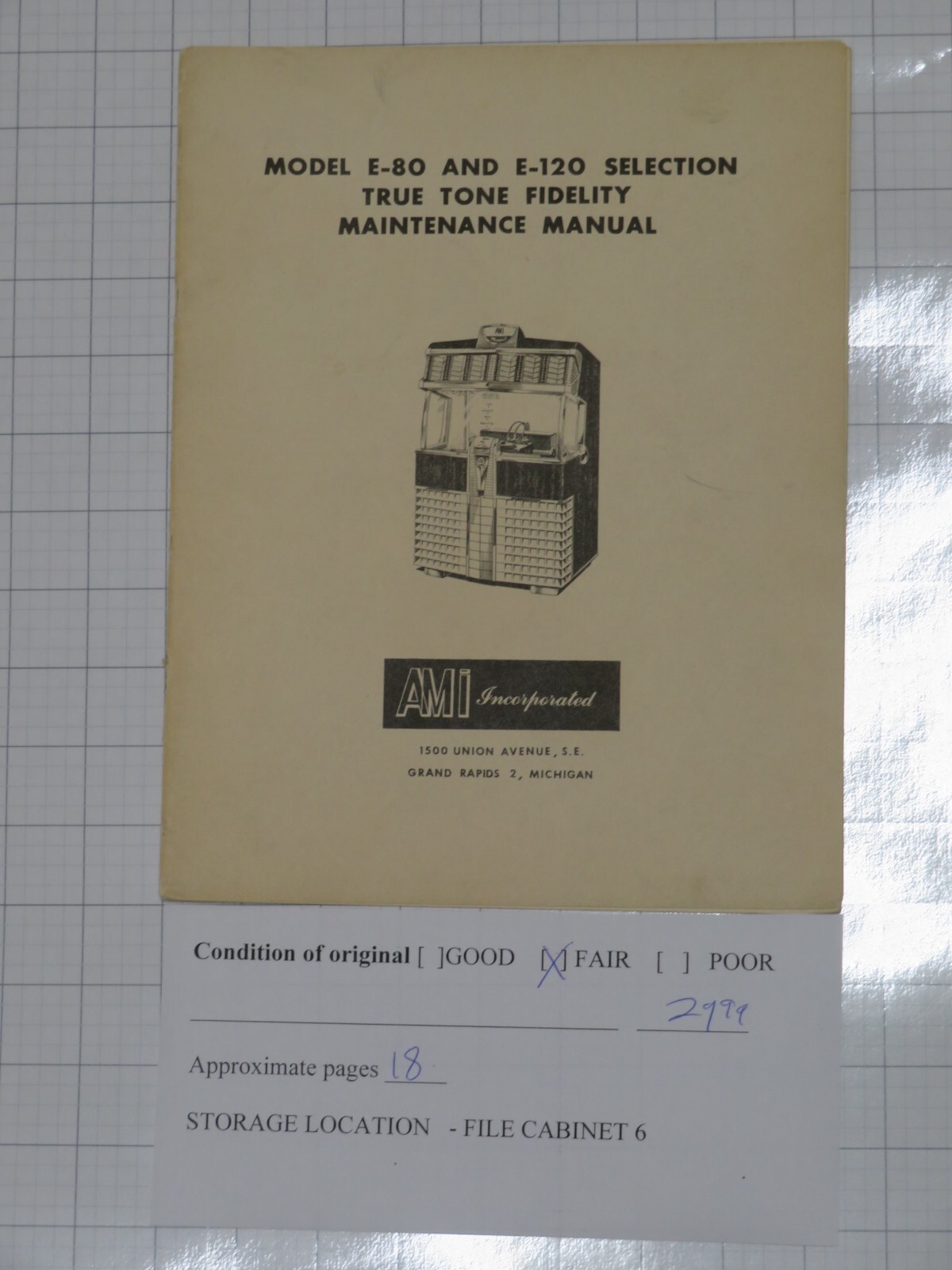 AMI INC Model E-80 and E-120 Selection Maintenance Manual - You Select Option