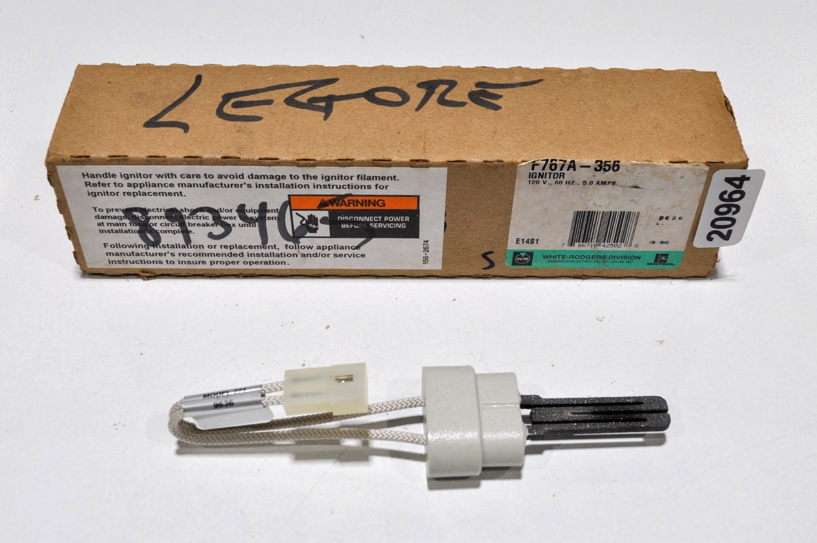 White Rodgers F767A-356 Ignitor Norton