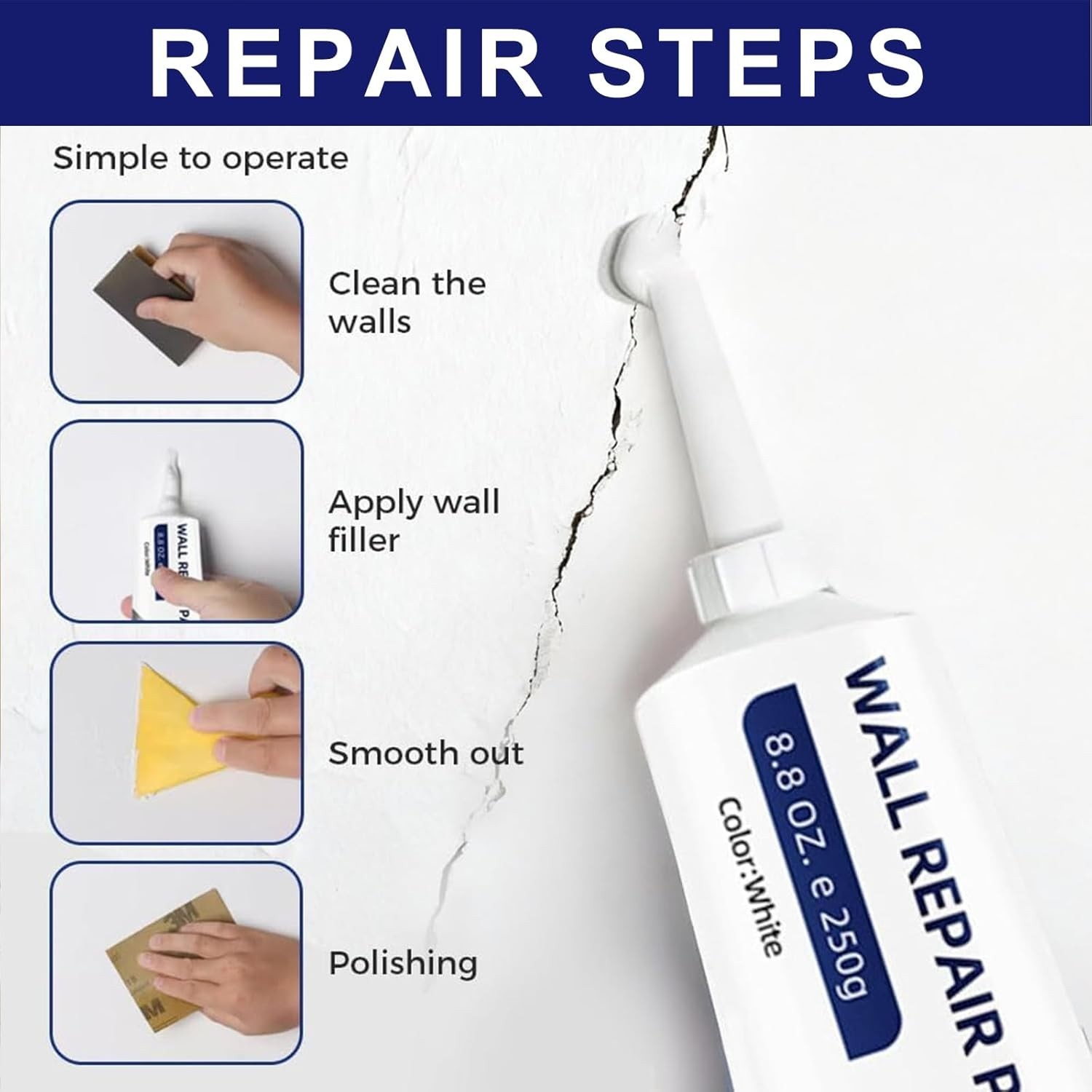 2-Piece Quick-Drying Drywall Repair Kit: Efficient Solution for Holes & Cracks