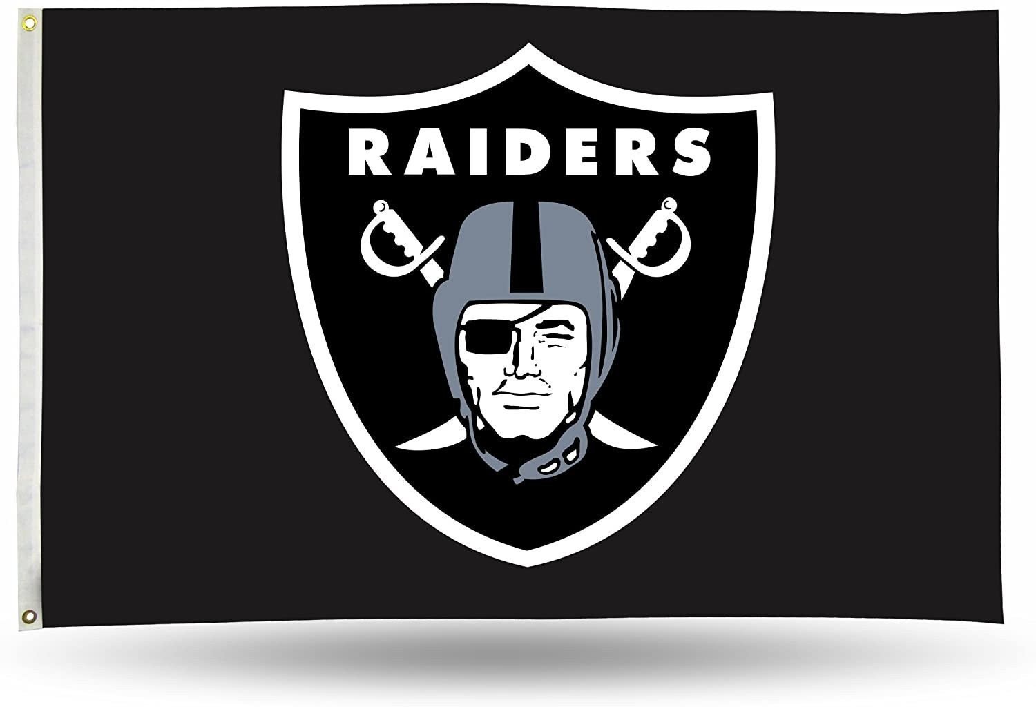 Las Vegas Raiders Premium 3x5 Feet Flag Banner, Shield Logo Design, Metal Gromme