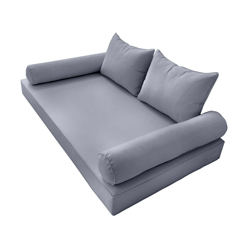 S4 Full Size 5PC Pipe Daybed Mattress Cushion Bolster Pillow Complete Set AD001