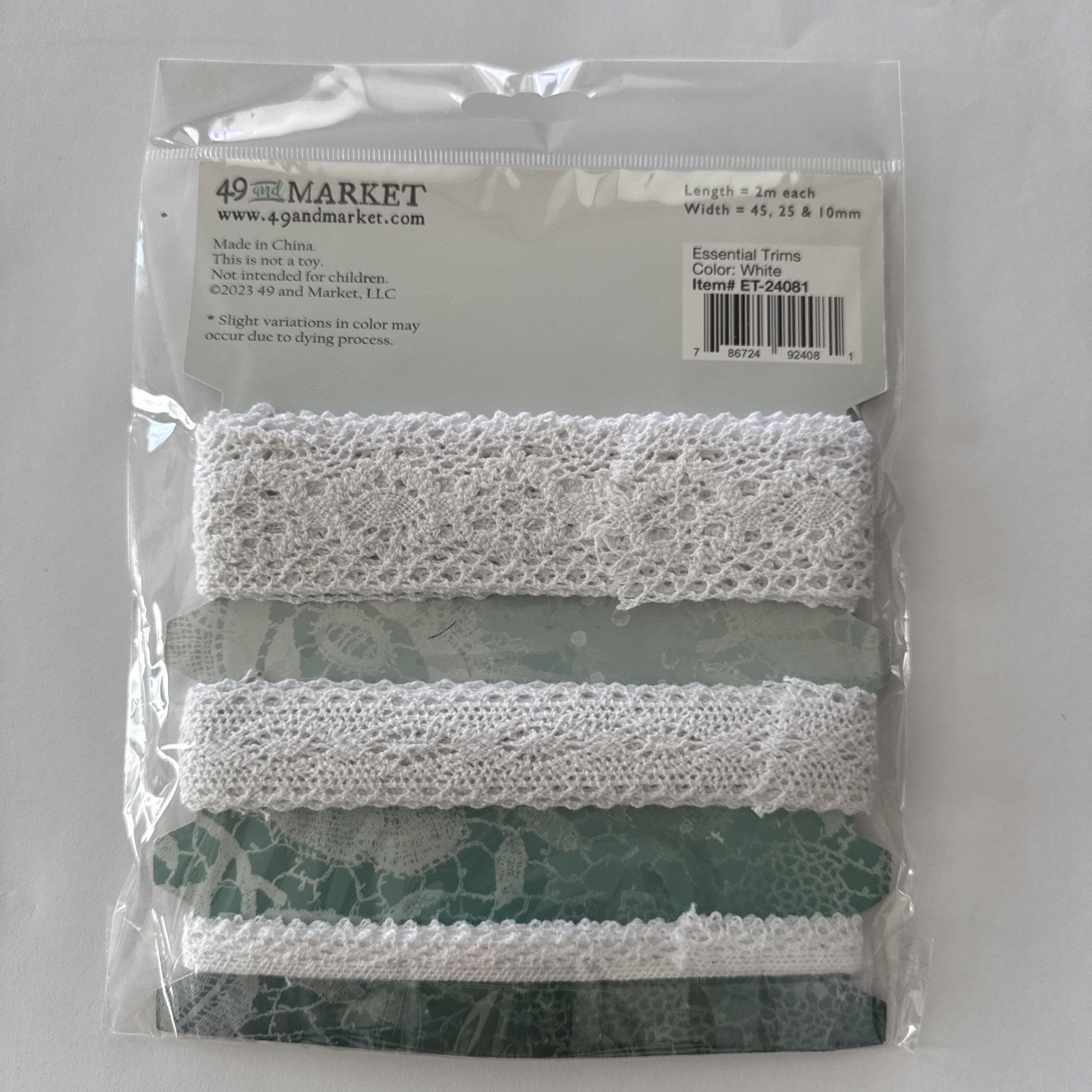 49 & Market Collection Essential Trims -White, ET24081