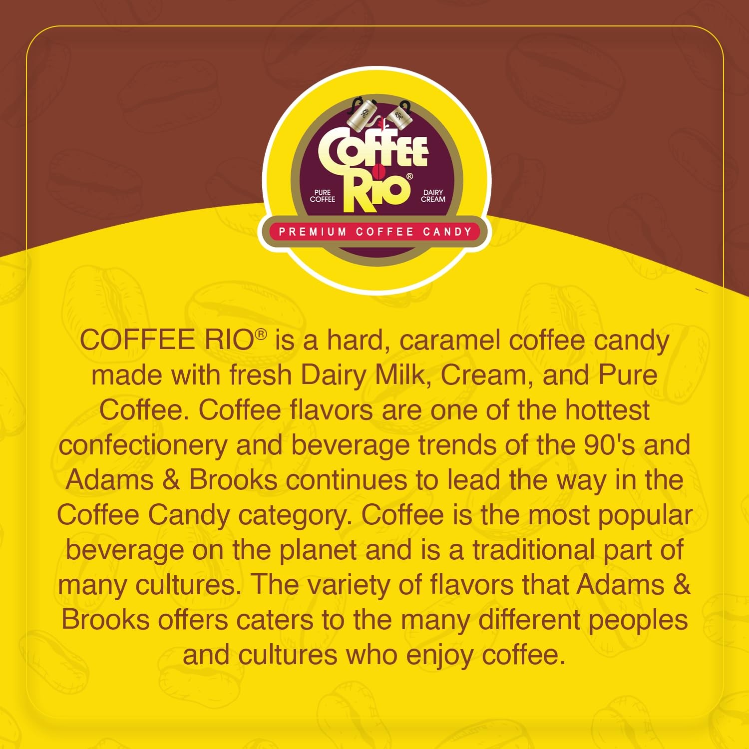 Original Roast Coffee Caramels Candy, Pack of 3 5.5 Oz Each Individually Wra...