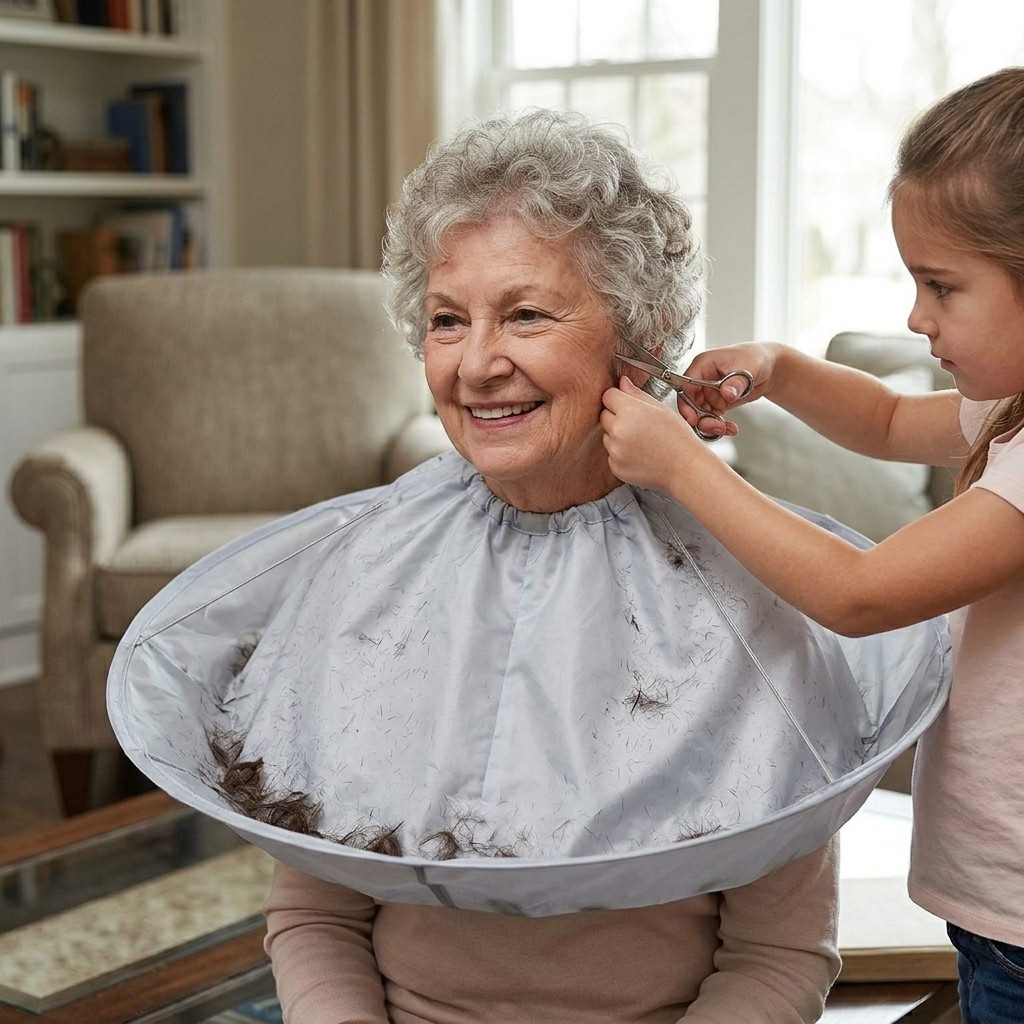 Salon Hairdressing Gown Silver Cape Non-stick Hair with Point Tail Comb