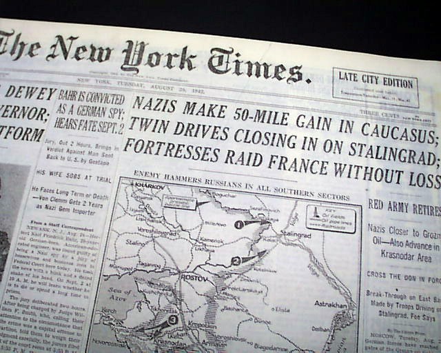 U.S. ARMY RANGERS 1st Ground Combat vs German Forces 1942 World War II Newspaper