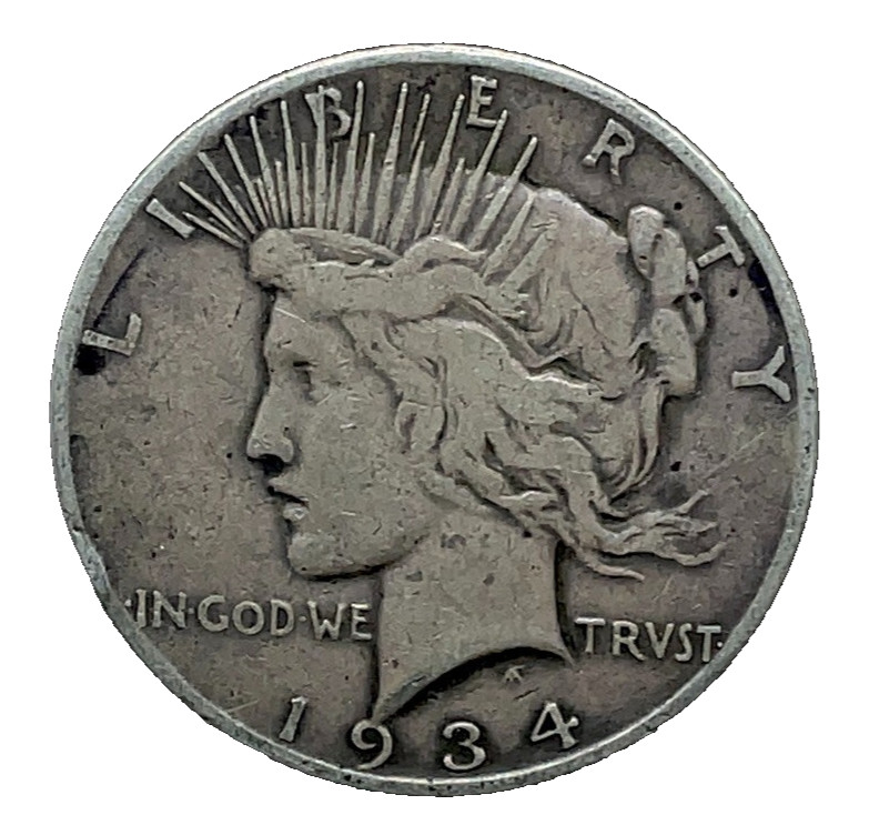 1934 S Peace Dollar  90% Silver $1 US Coin # 376