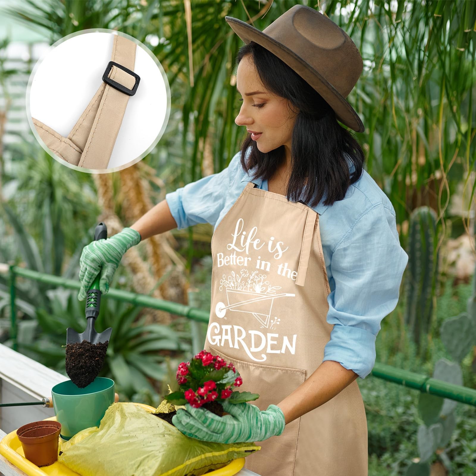 3 Pcs Funny Gardening Aprons for Waterproof Garden Apron with Pockets Floral ...