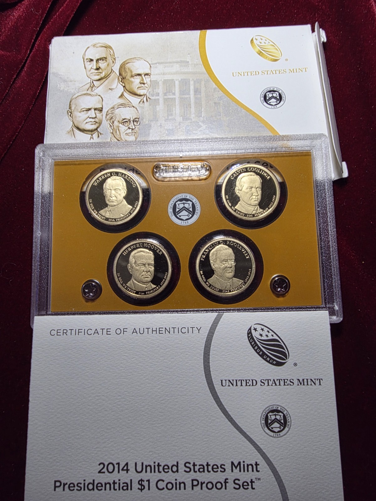2014 U.S. Made Presidential $1  Dollar Coin Proof Set Complete With Box & COA