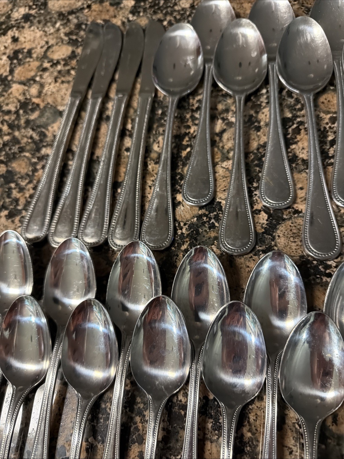 39 pc set EKCO Eterna Regal Coventry Stainless Flatware Set Beaded Edge Japan