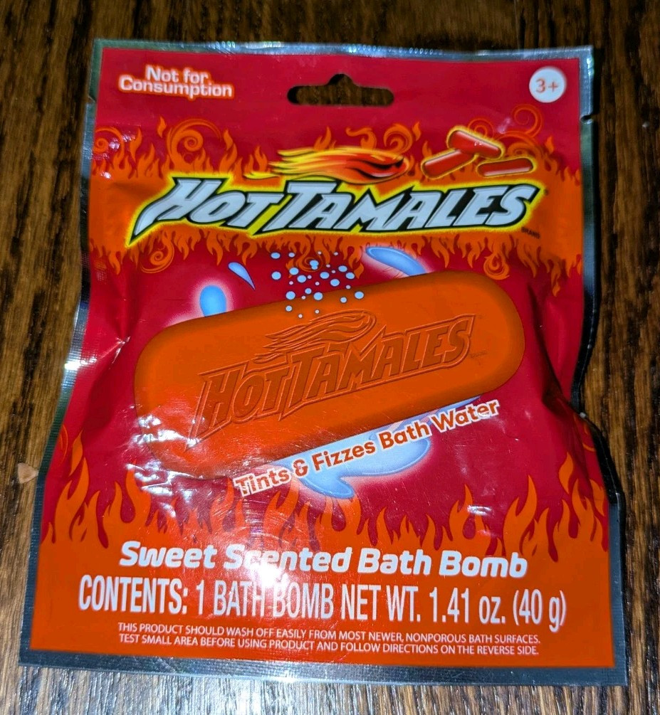 Hot Tamales Spicy Sweet Scented Bath Bomb Tints & Fizzes Tub Water Fun Gift Pill