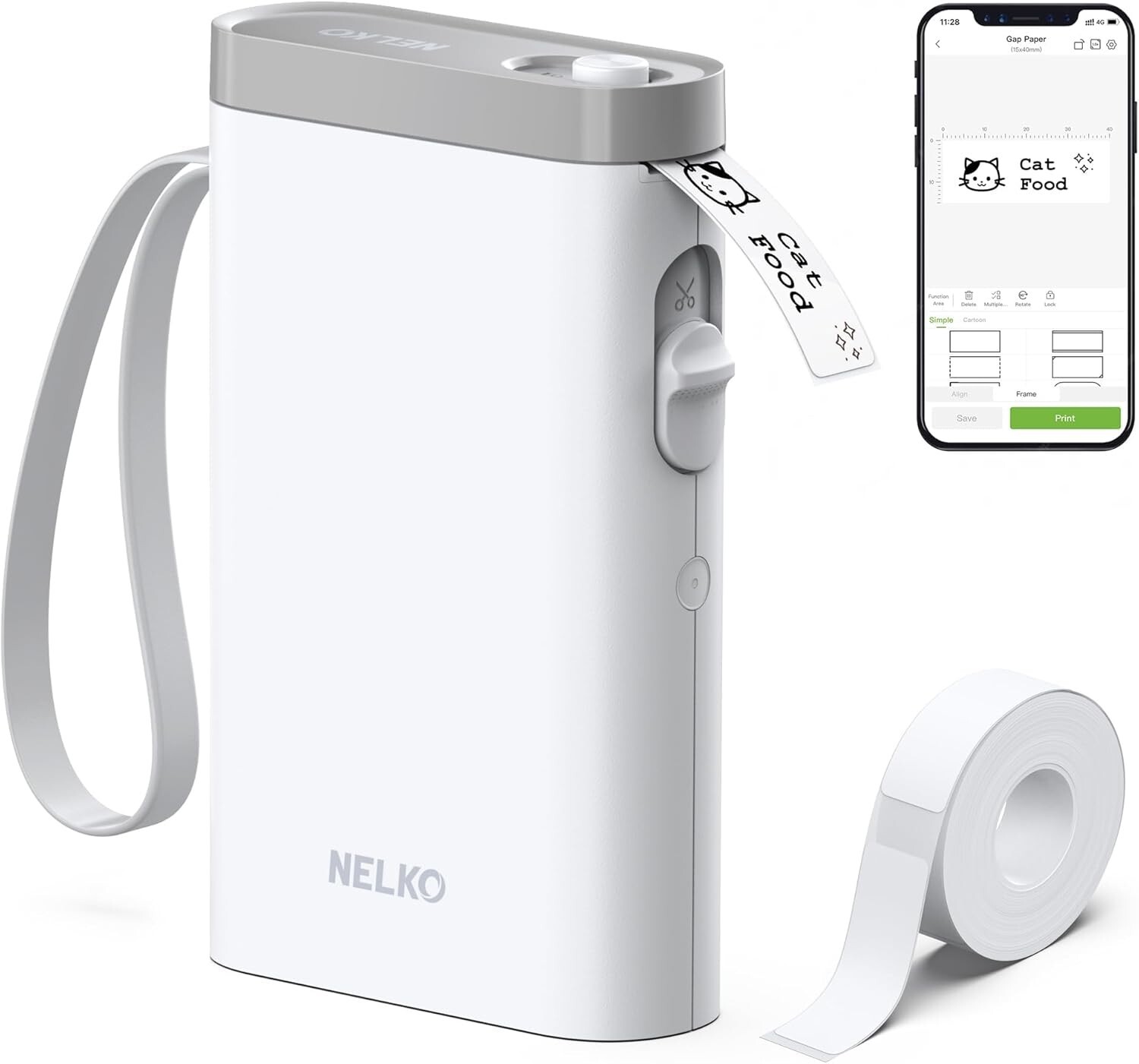 Nelko Label Maker Machine with Tape, P21 Bluetooth Label Printer, Wireless