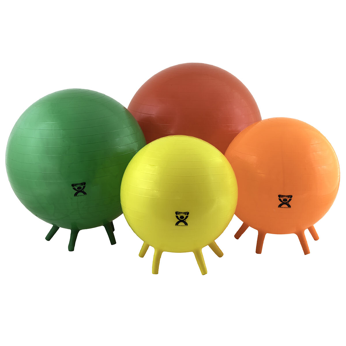 CanDo Inflatable Exercise Ball - with Stability Feet - Green - 26" (65 cm)