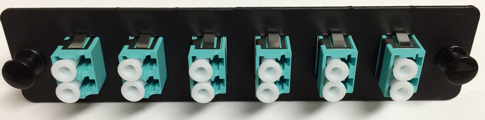 12 Port OM3 LC Duplex Fiber Optic Adapter Panel 10G Multimode Aqua LGX