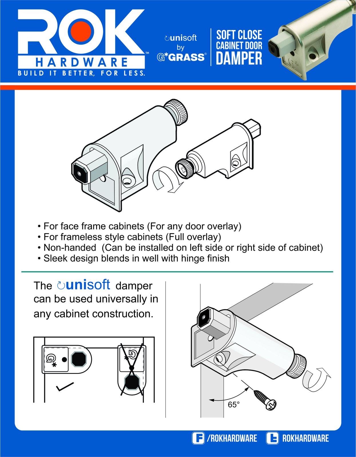 Grass UniSoft Soft Close Cabinet Door Damper SCD103