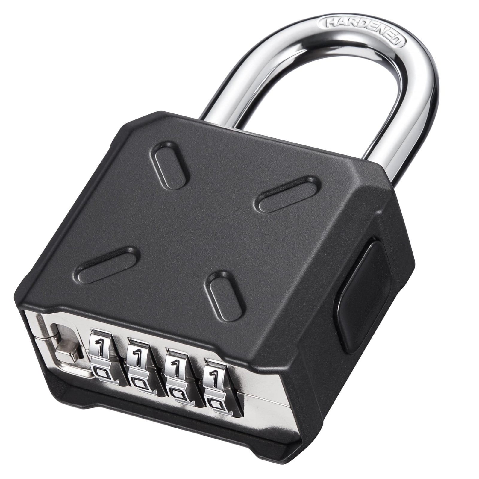 Heavy Duty Outdoor Padlock with Customizable 4-Digit Code, Security Lock for Gat