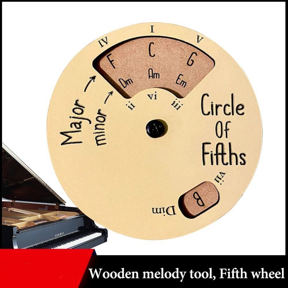 Circle Of Fifths Wheel Guitar Chord Wheel Wooden Musical Tool Accessories