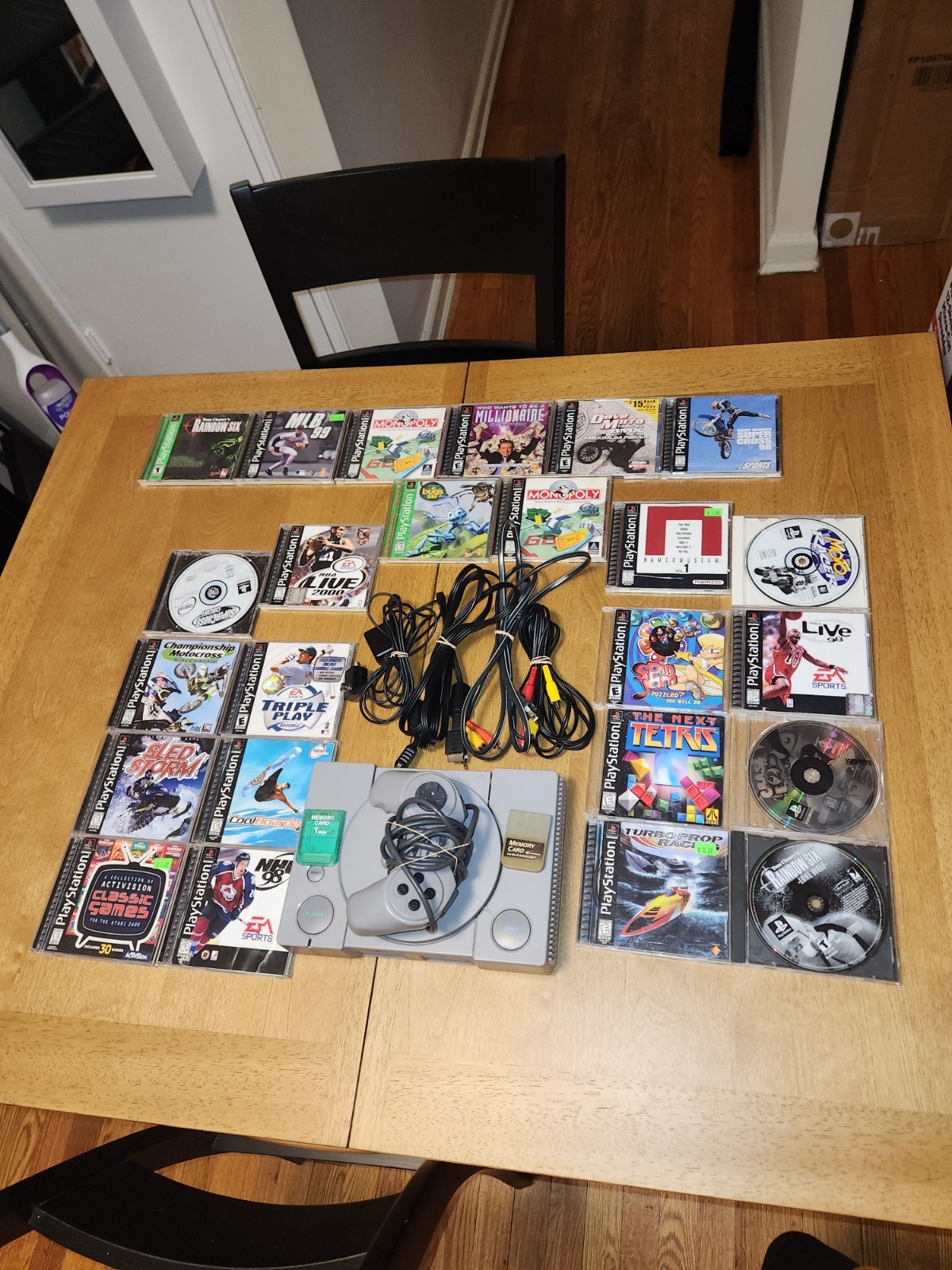 Sony PlayStation 1 Video Game Console - Includes 24 Games 2 Memory Cards. Read